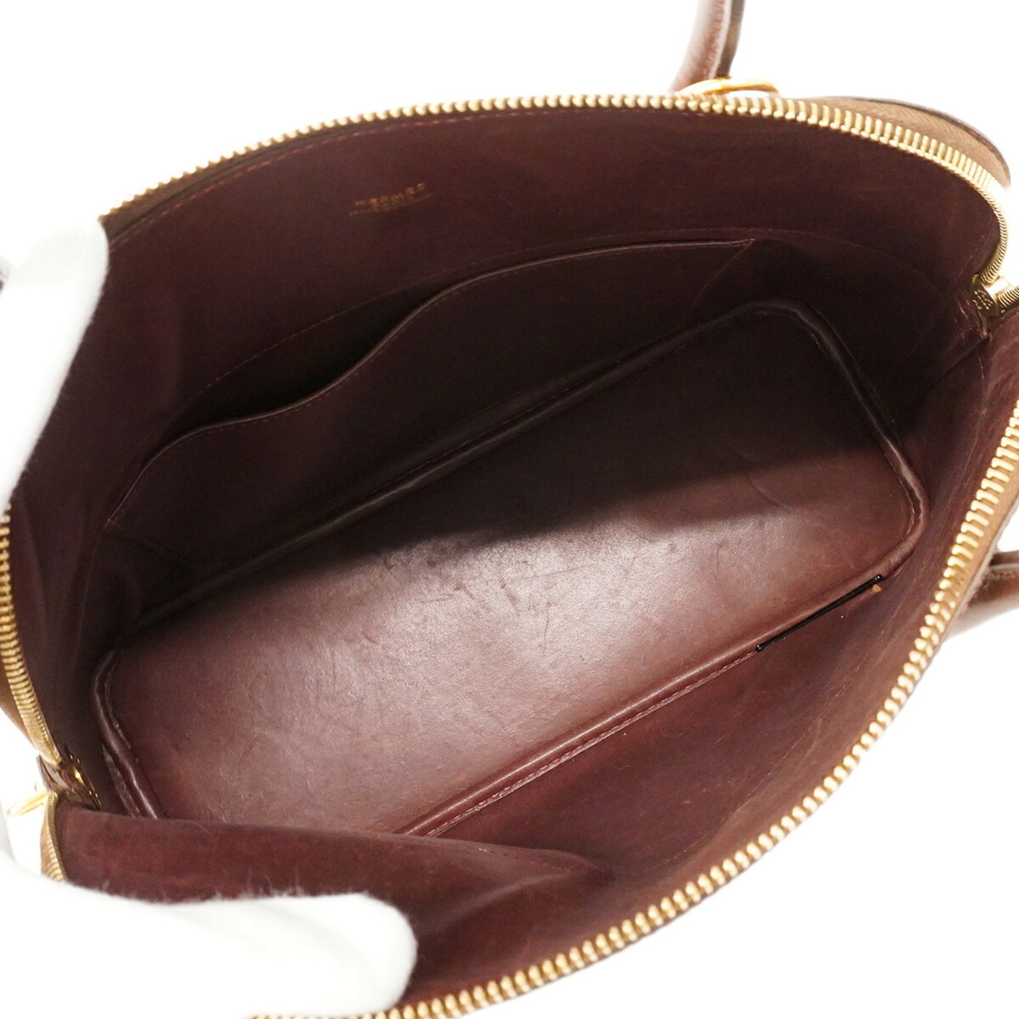 Hermes Brown Box Calf Leather Handbag (Pre-Owned)