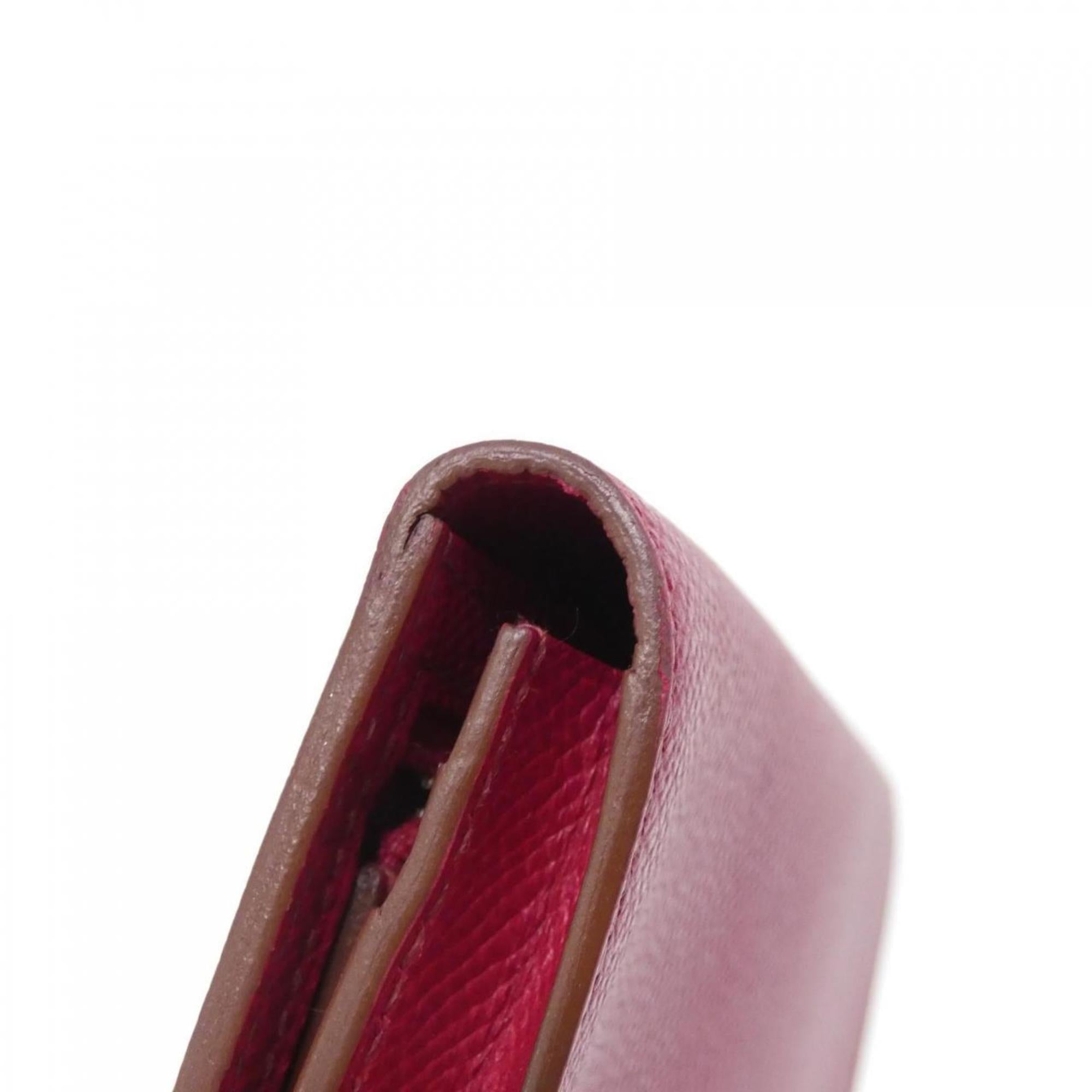 Hermes Bearn Ruby Epsom Leather Long Wallet (Bi-Fold) (Pre-Owned)