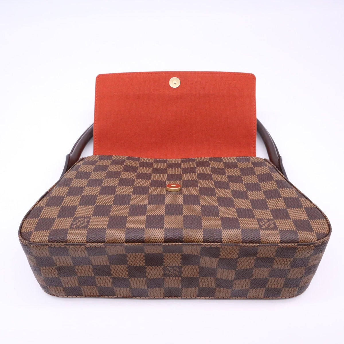 Louis Vuitton Beige Brown Red Color Coated Canvas Leather Handbag (Pre-Owned)