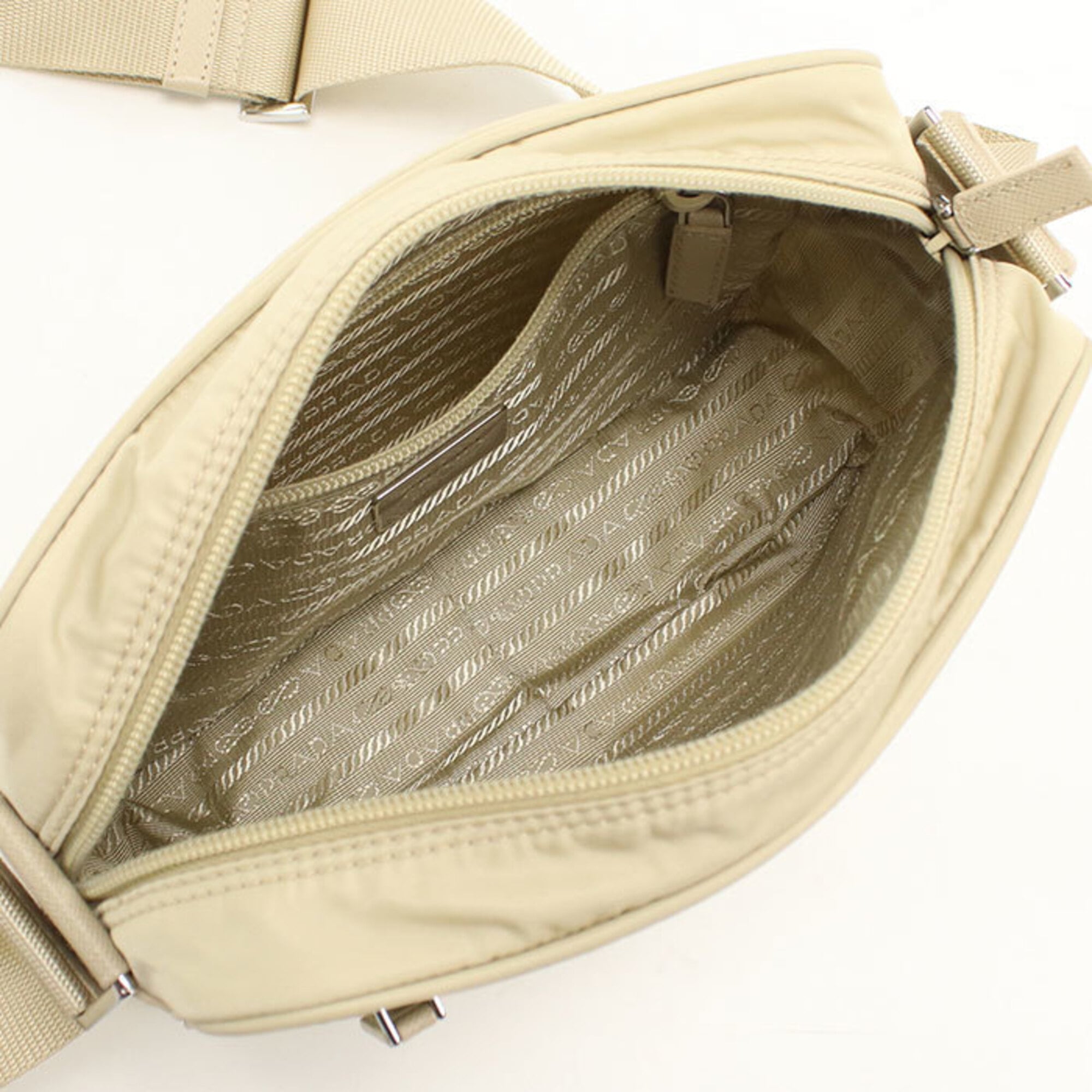 Prada Beige Nylon Shoulder Bag (Pre-Owned)