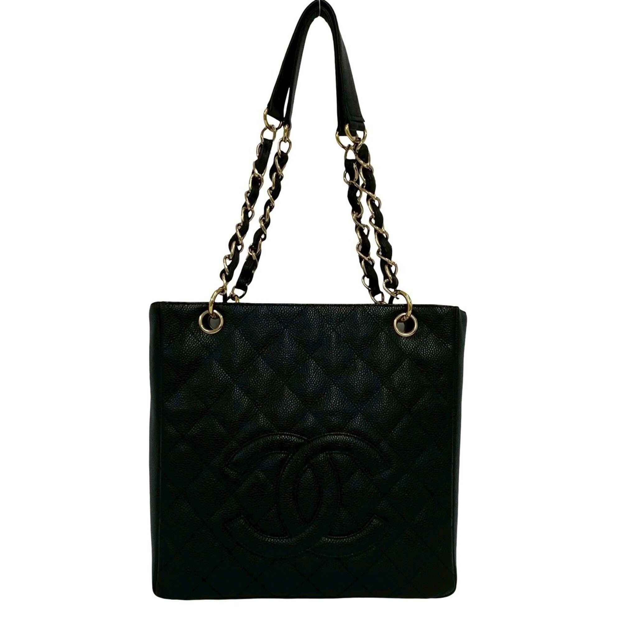 Chanel Black Grained Calfskin Tote Bag (Pre-Owned)