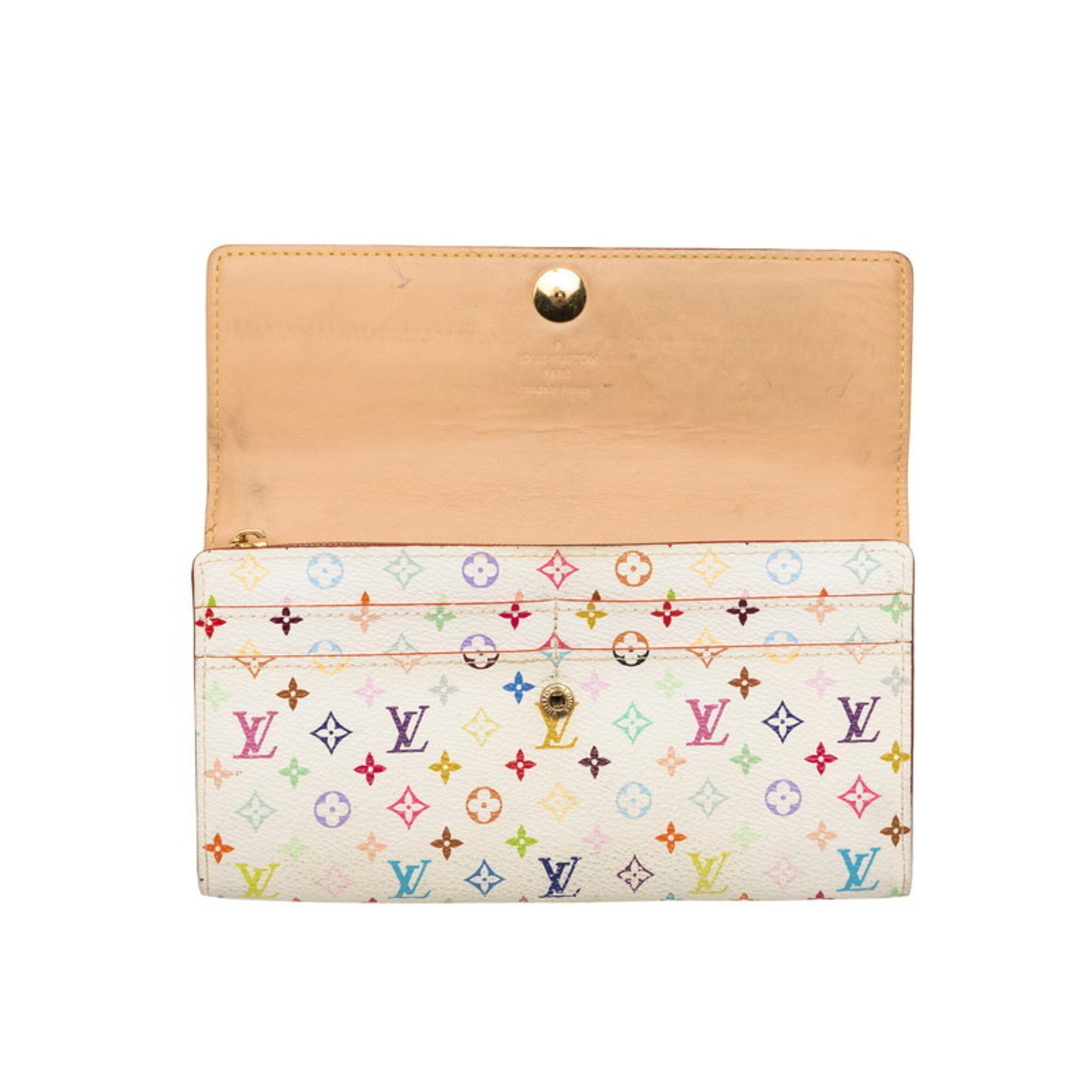 Louis Vuitton Blanc White Pvc Leather Long Wallet (Bi-Fold) (Pre-Owned)