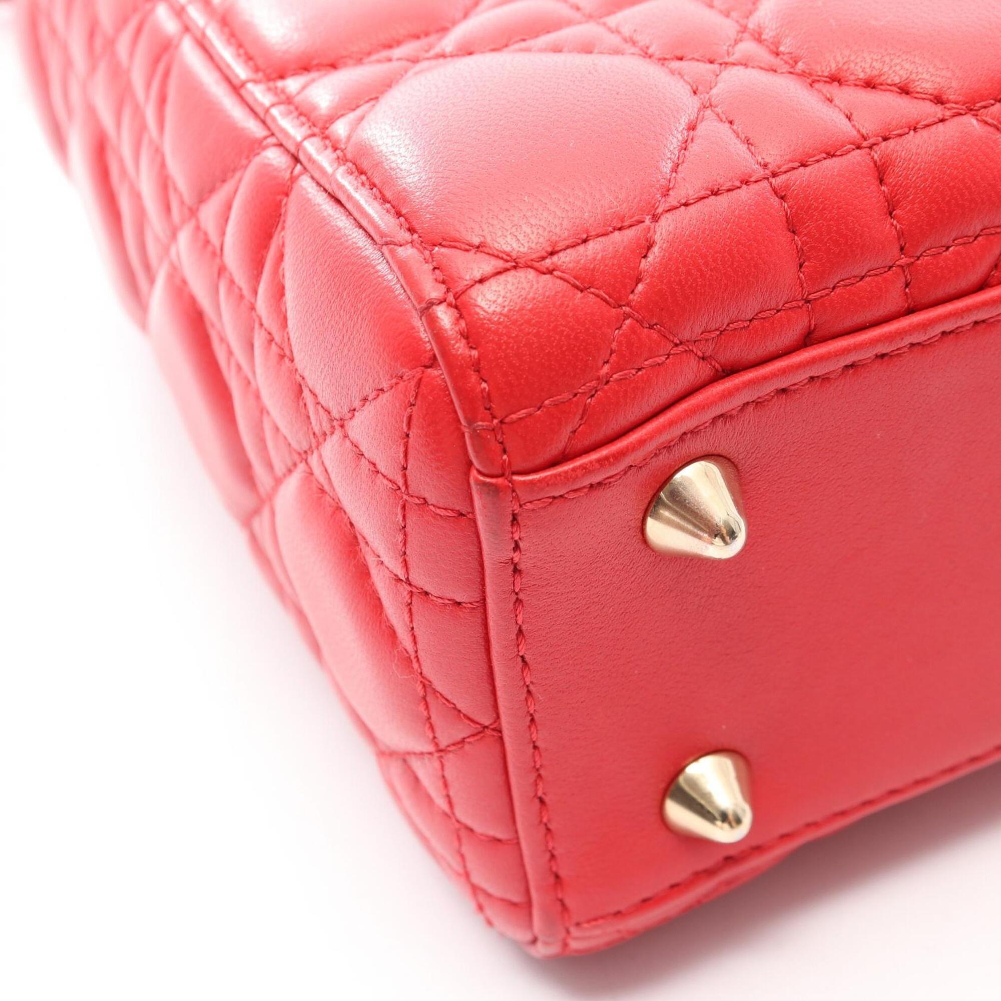 Christian Dior Red Color Leather Handbag (Pre-Owned)