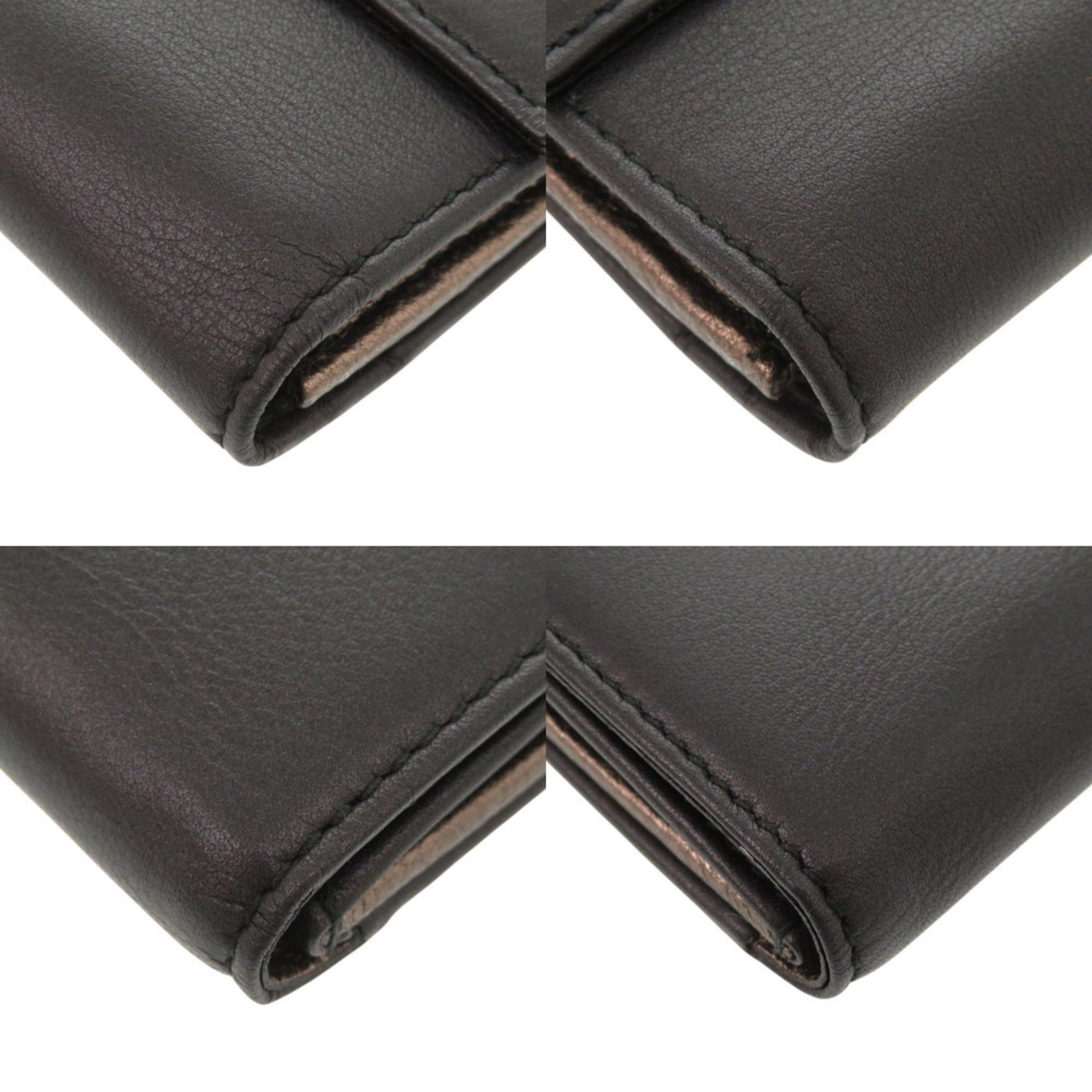Salvatore Ferragamo Black Leather Wallet (Tri-Fold) (Pre-Owned)