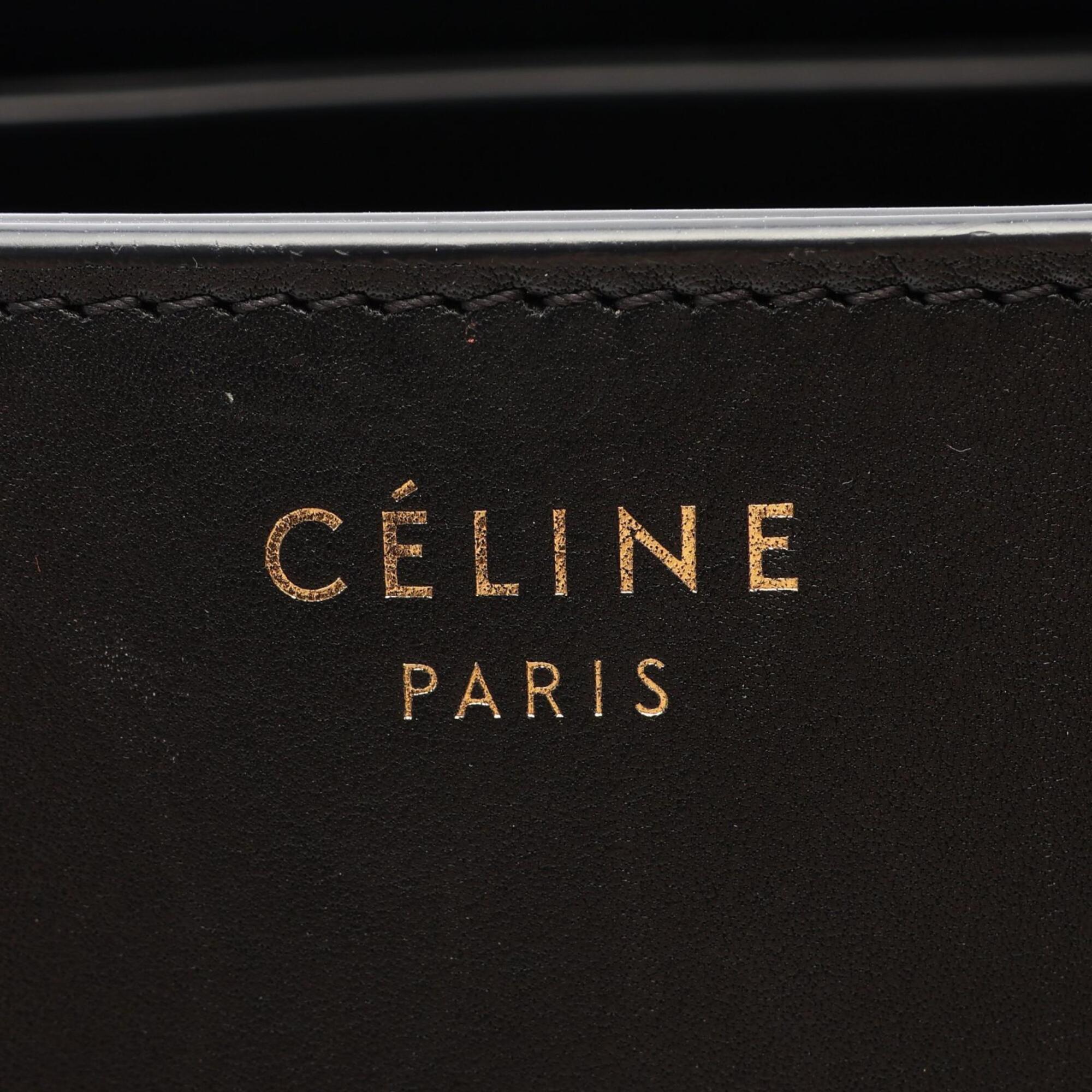 Celine Black Blue Brown Leather Handbag (Pre-Owned)