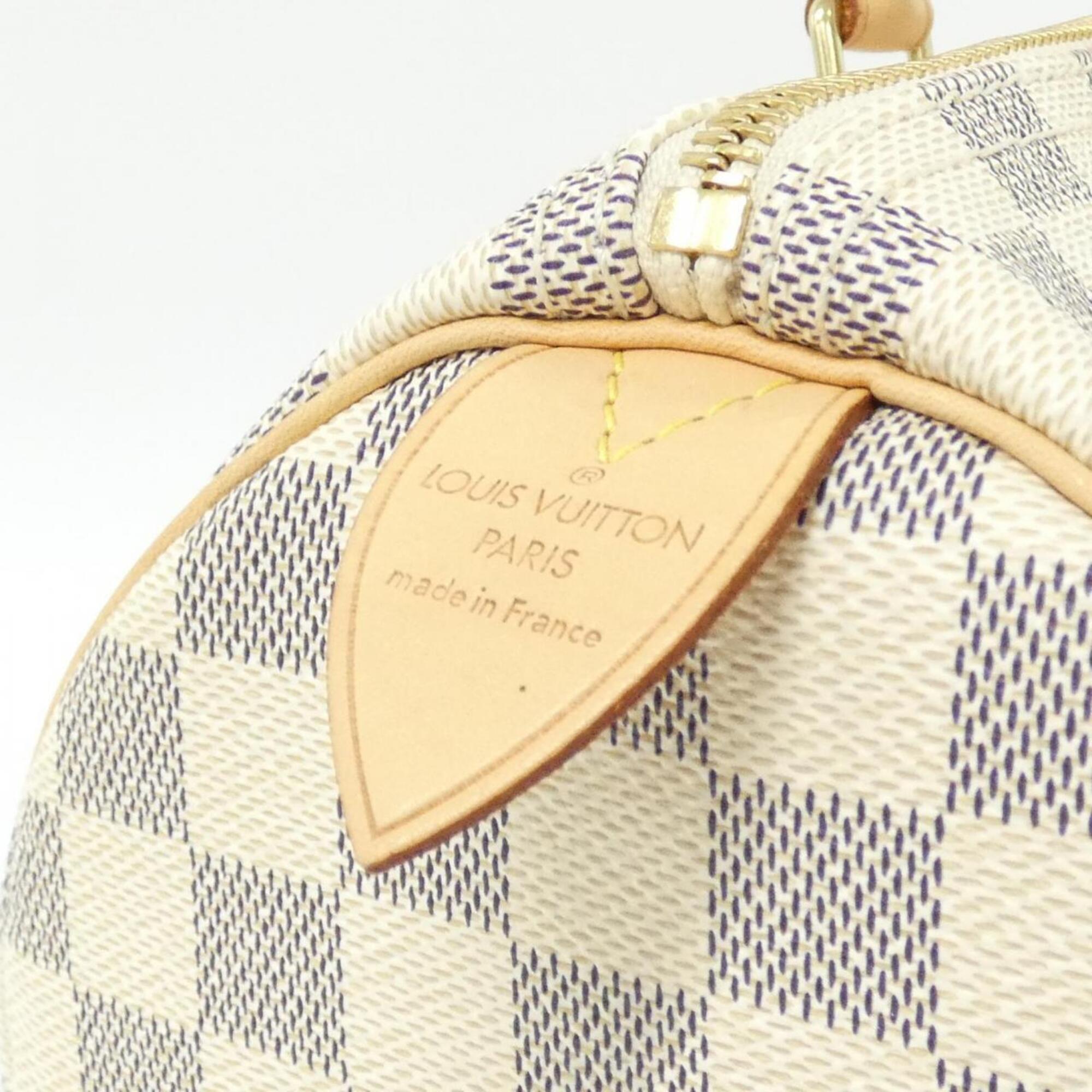 Louis Vuitton Azur White Coated Canvas Boston Bag (Pre-Owned)