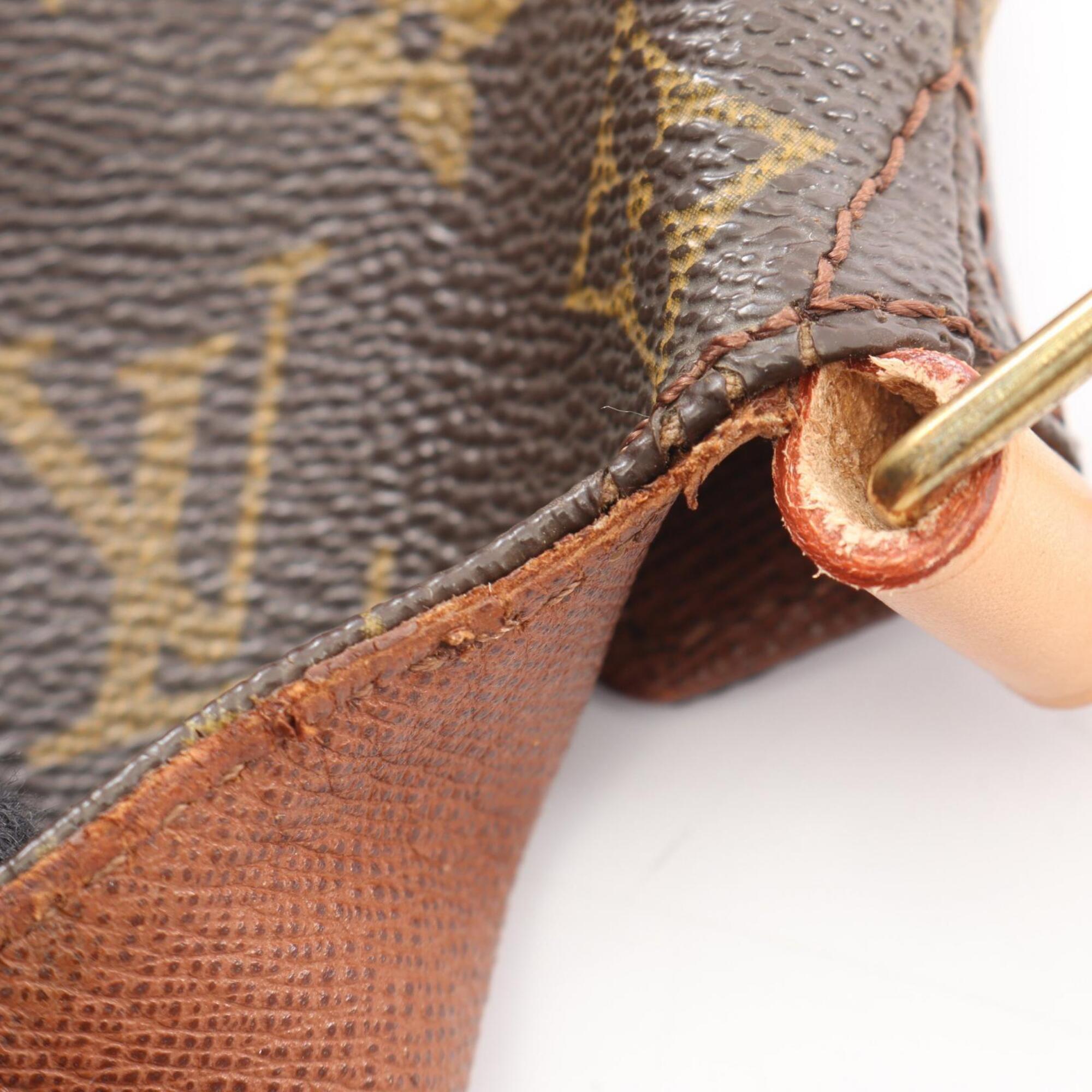 Louis Vuitton Brown Monogram Leather Handbag Shoulder Bag (Pre-Owned)