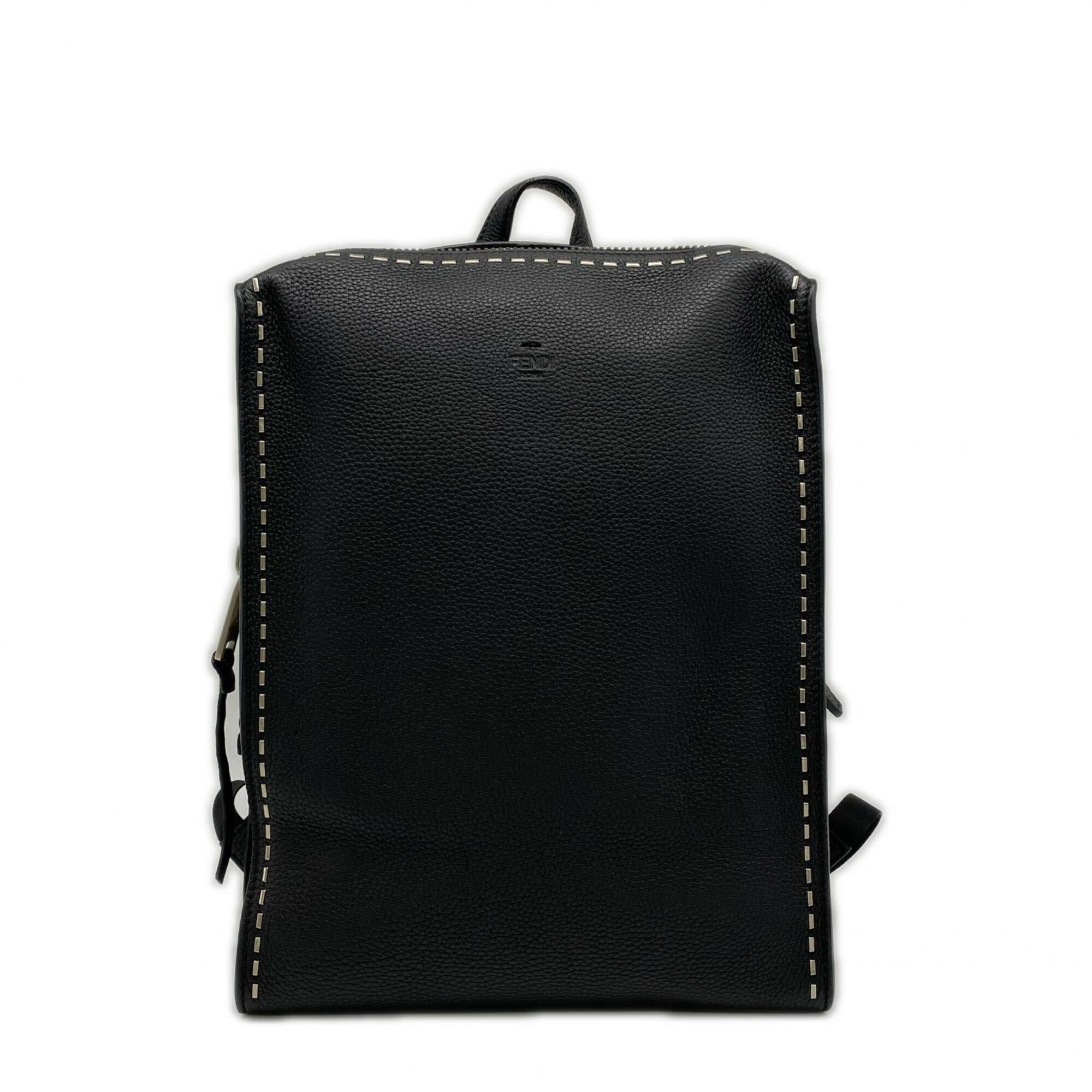 Fendi Selleria Black Leather Backpack (Pre-Owned)