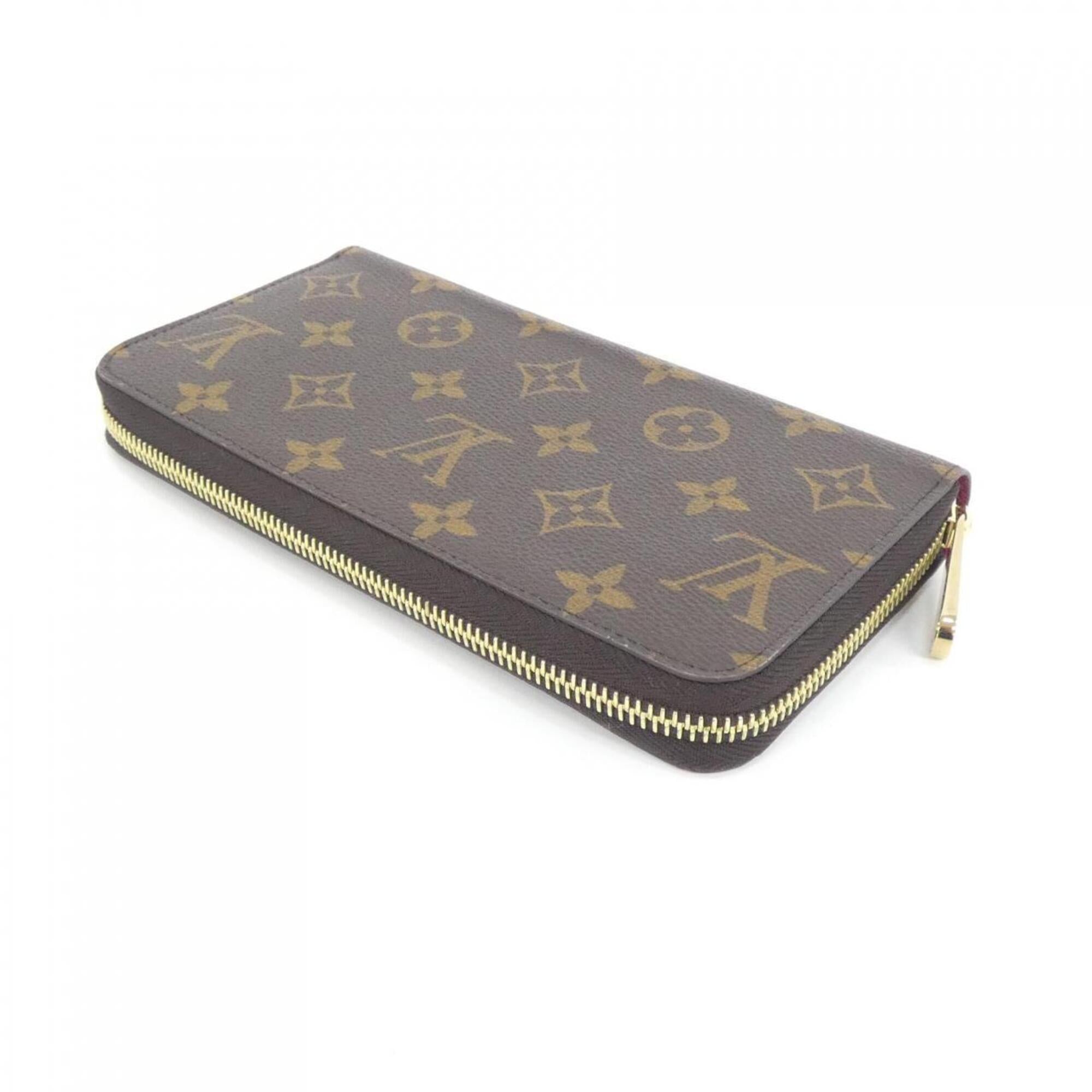 Louis Vuitton Fuchsia Marron Coated Canvas Long Wallet (Bi-Fold) (Pre-Owned)