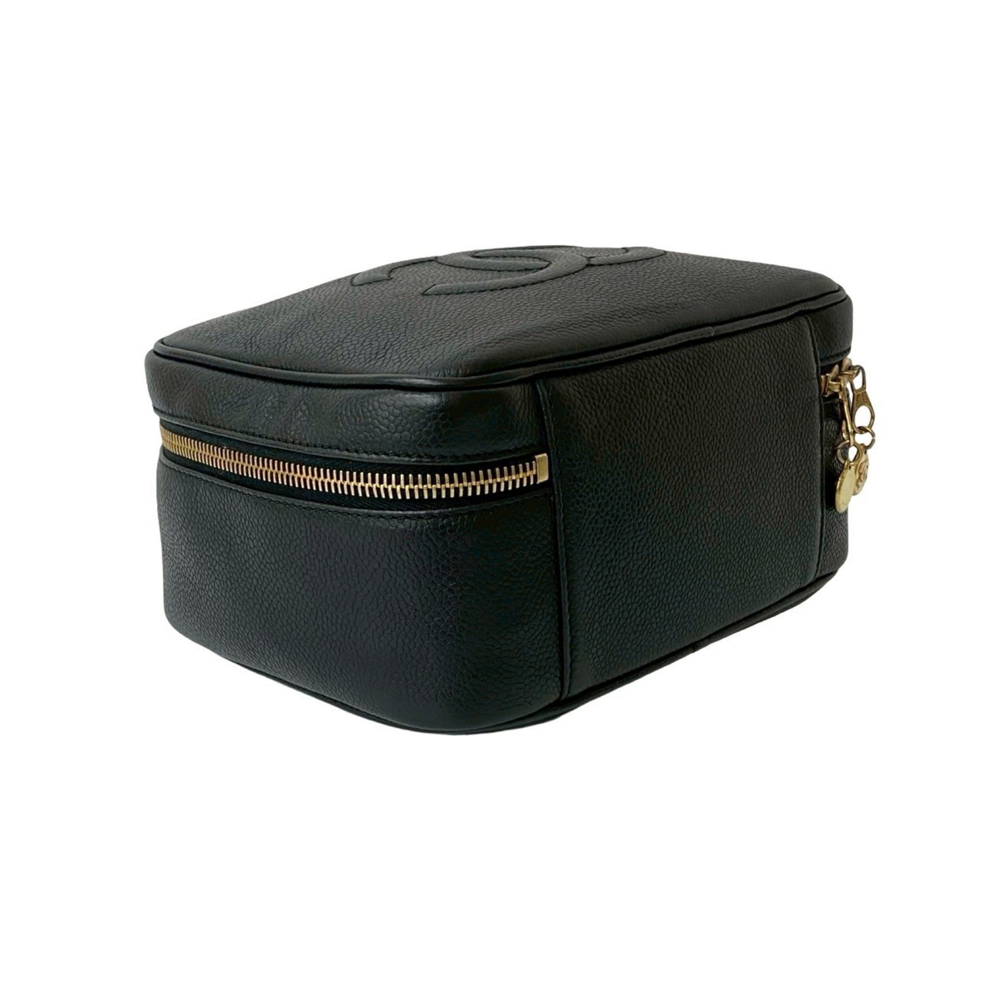Chanel Black Grained Calfskin Handbag Shoulder Bag (Pre-Owned)