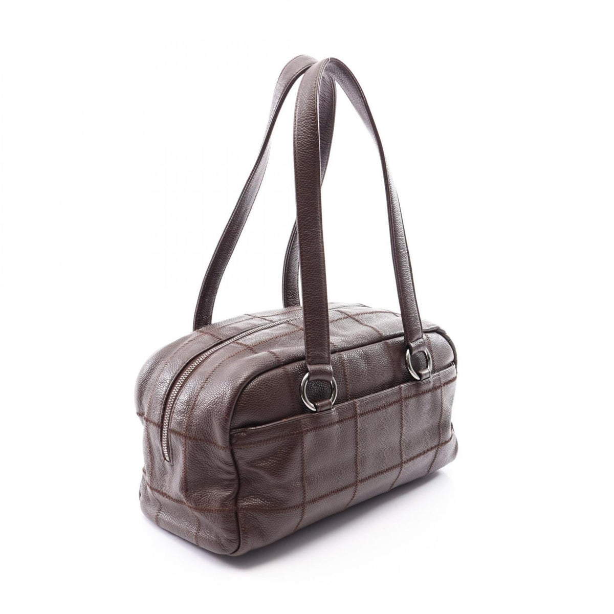 Chanel Brown Grained Calfskin Handbag Shoulder Bag (Pre-Owned)