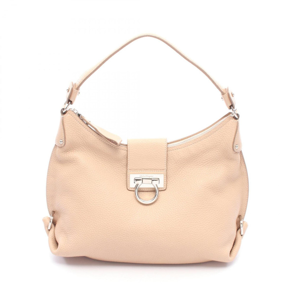 Salvatore Ferragamo Gancini Pink Leather Handbag Shoulder Bag (Pre-Owned)
