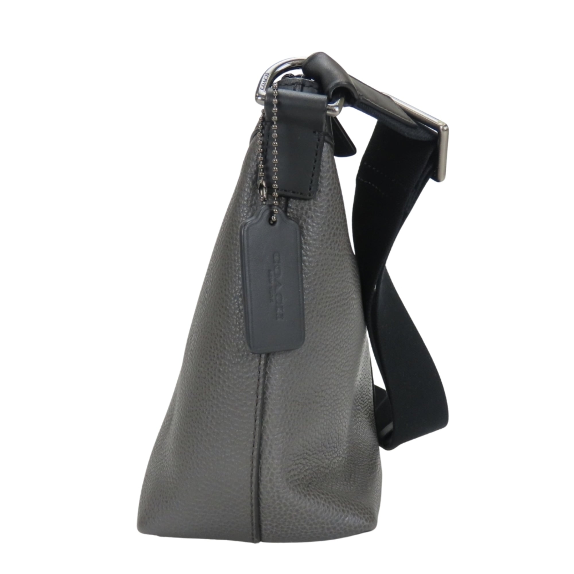 Coach Black Dark Gray Leather Shoulder Bag (Pre-Owned)