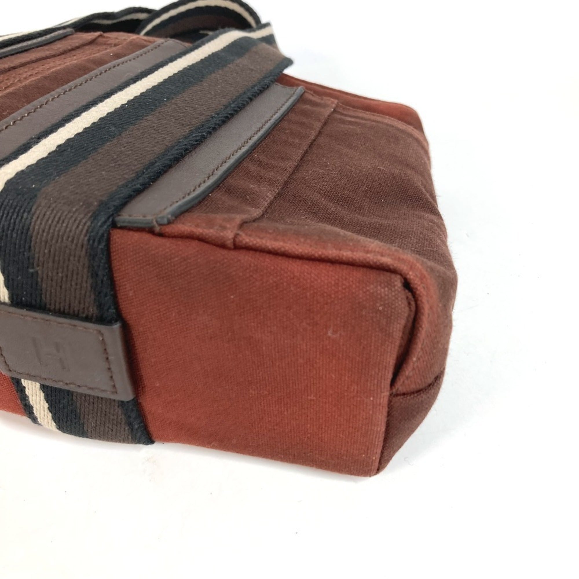 Hermes Brown Cotton Handbag Tote Bag (Pre-Owned)