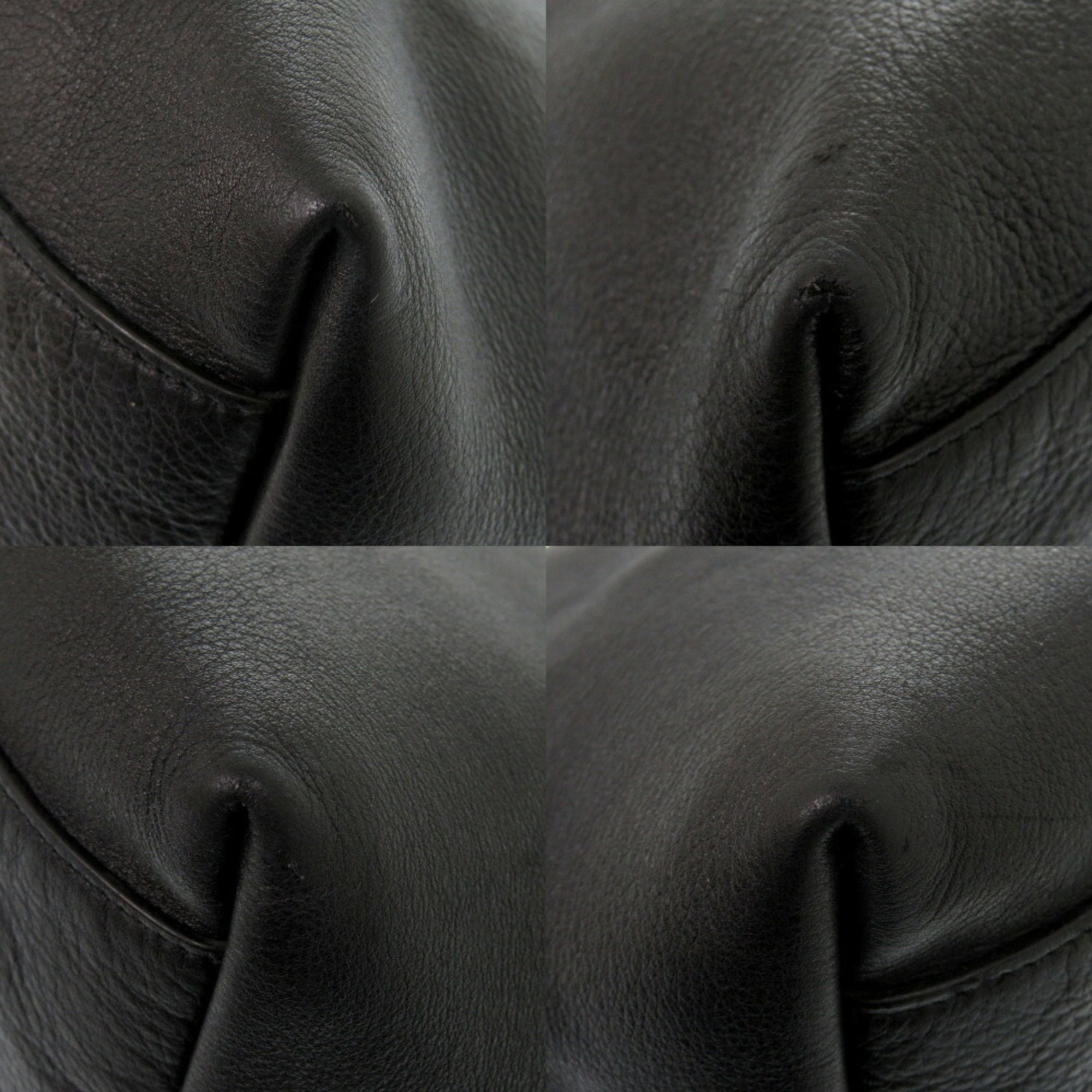 Versace Black Leather Tote Bag (Pre-Owned)