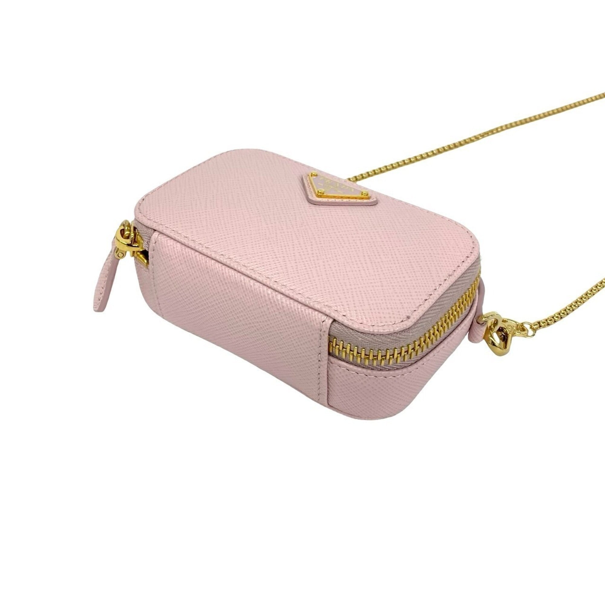 Prada Pink Leather Pochette Pouch Shoulder Bag (Pre-Owned)