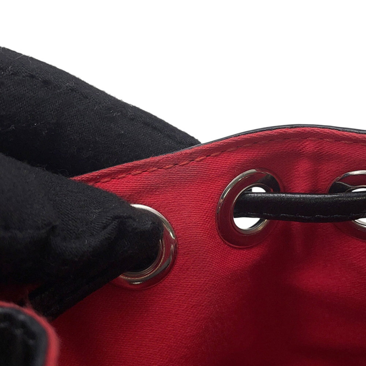 Christian Louboutin Black Red Color Leather Shoulder Bag (Pre-Owned)