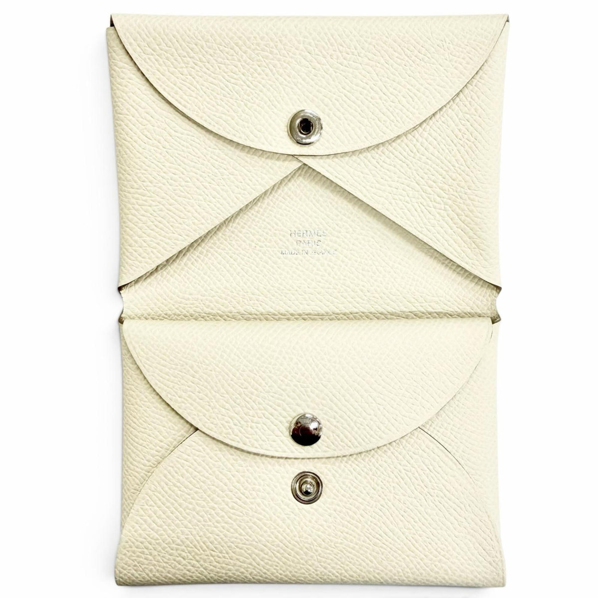 Hermes Silver Epsom Leather Coin Purse/Coin Case (Pre-Owned)