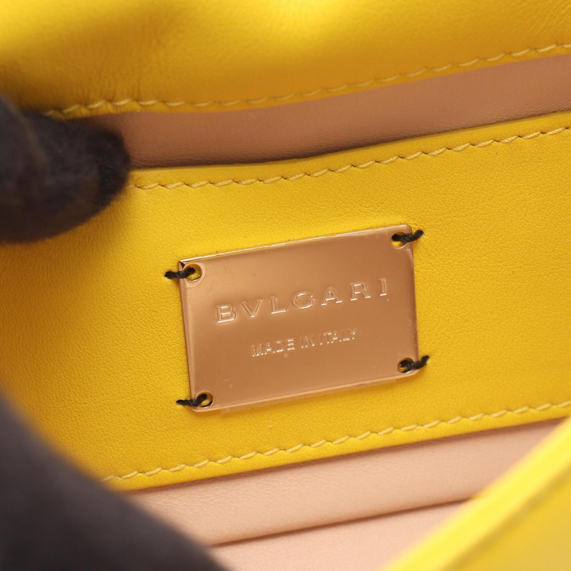 Bvlgari Yellow Leather Handbag Shoulder Bag (Pre-Owned)