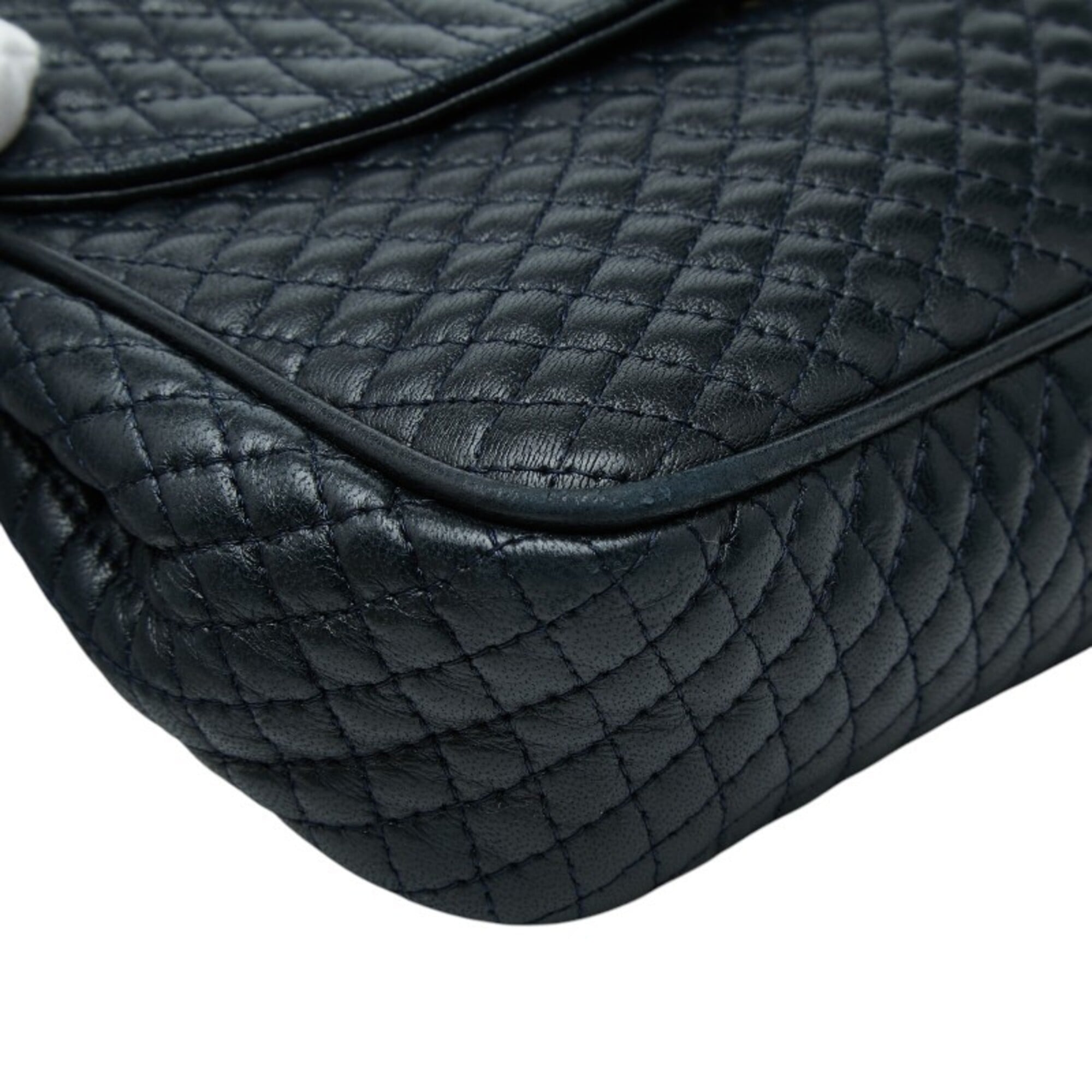 Bally Navy Leather Shoulder Bag (Pre-Owned)