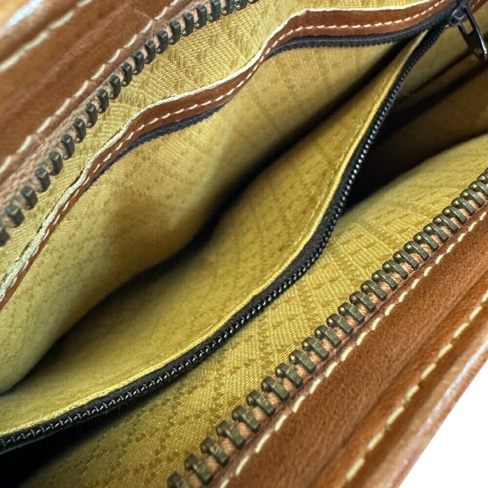 Gucci Brown Canvas Leather Shoulder Bag (Pre-Owned)