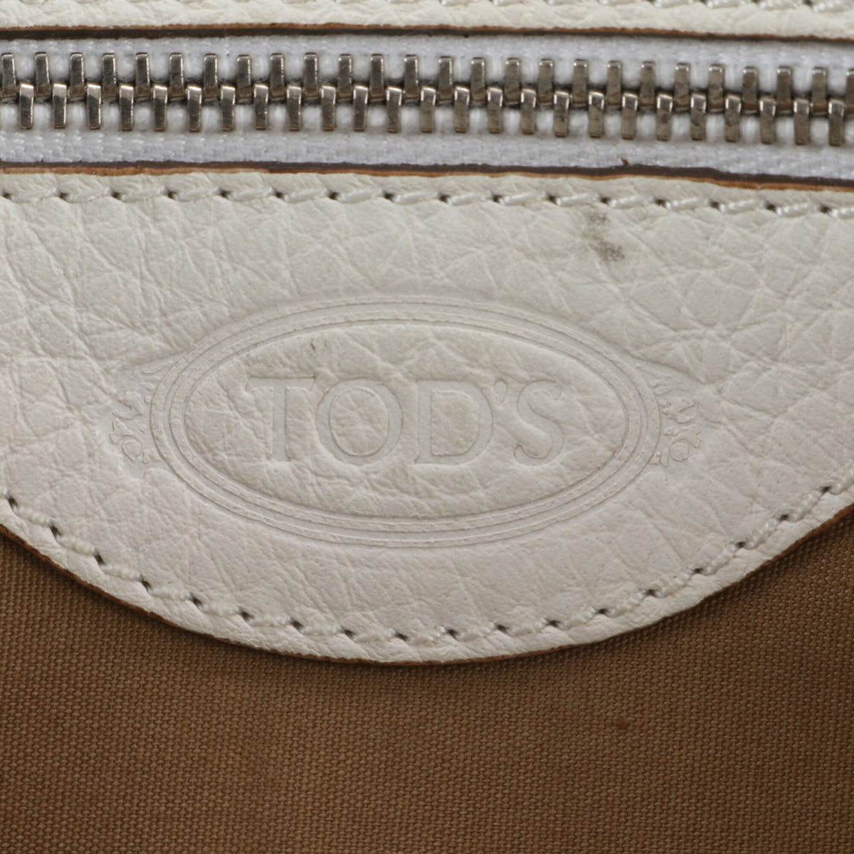Tod's White Leather Handbag Shoulder Bag Tote Bag (Pre-Owned)