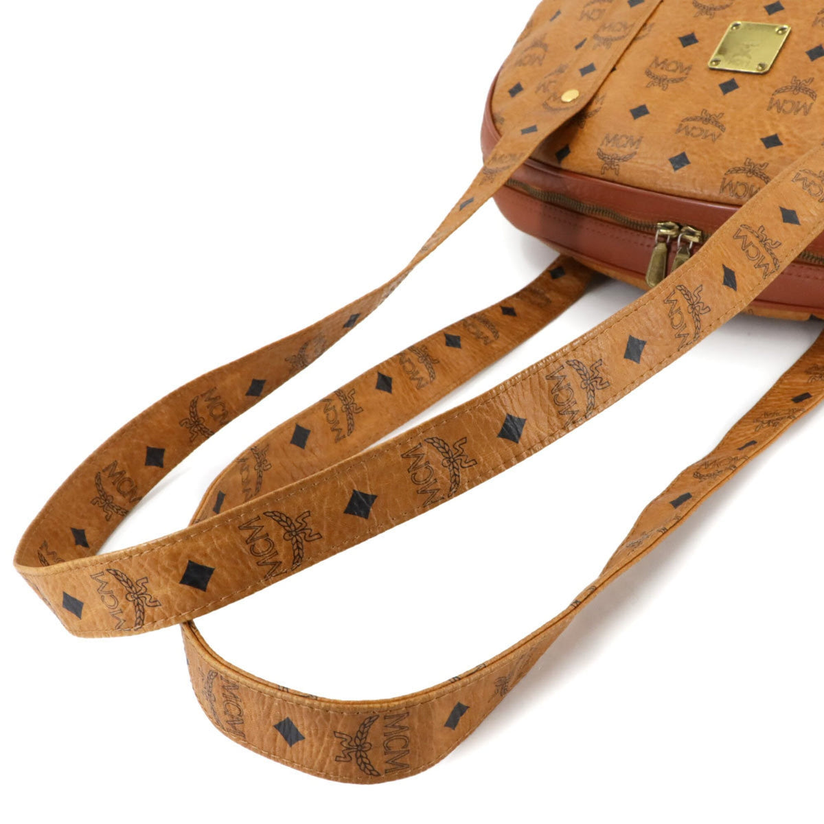 Mcm Visetos Brown Pvc Leather Handbag Shoulder Bag (Pre-Owned)