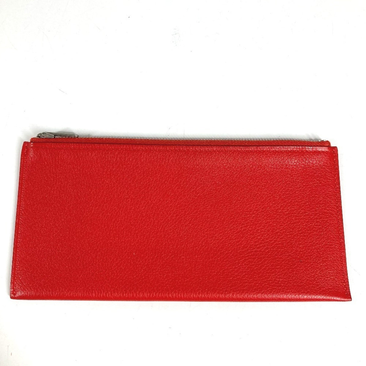 Hermes Red Color Leather Long Wallet (Bi-Fold) (Pre-Owned)