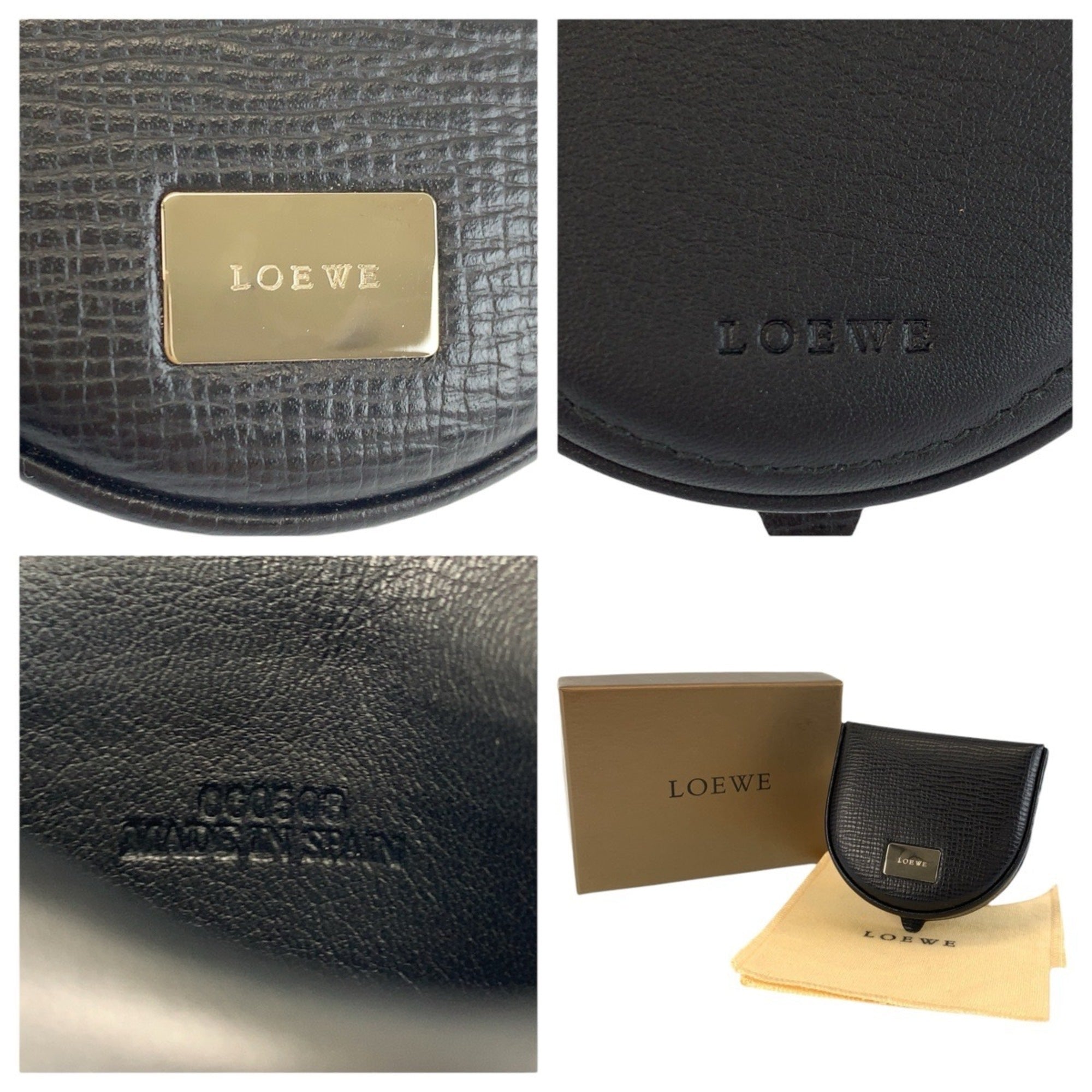Loewe Black Leather Coin Purse/Coin Case (Pre-Owned)