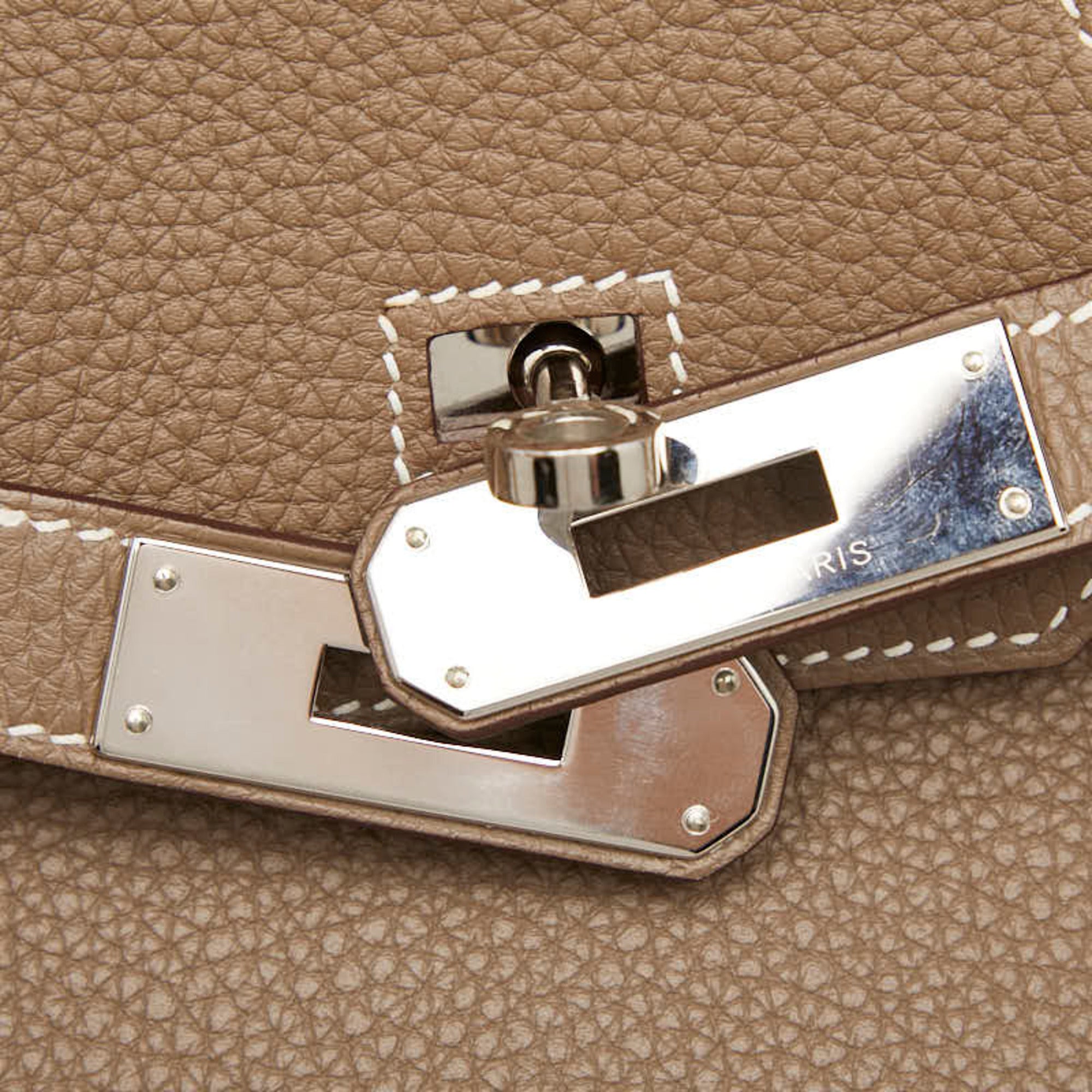 Hermes Etoupe Gray Togo Leather Handbag (Pre-Owned)