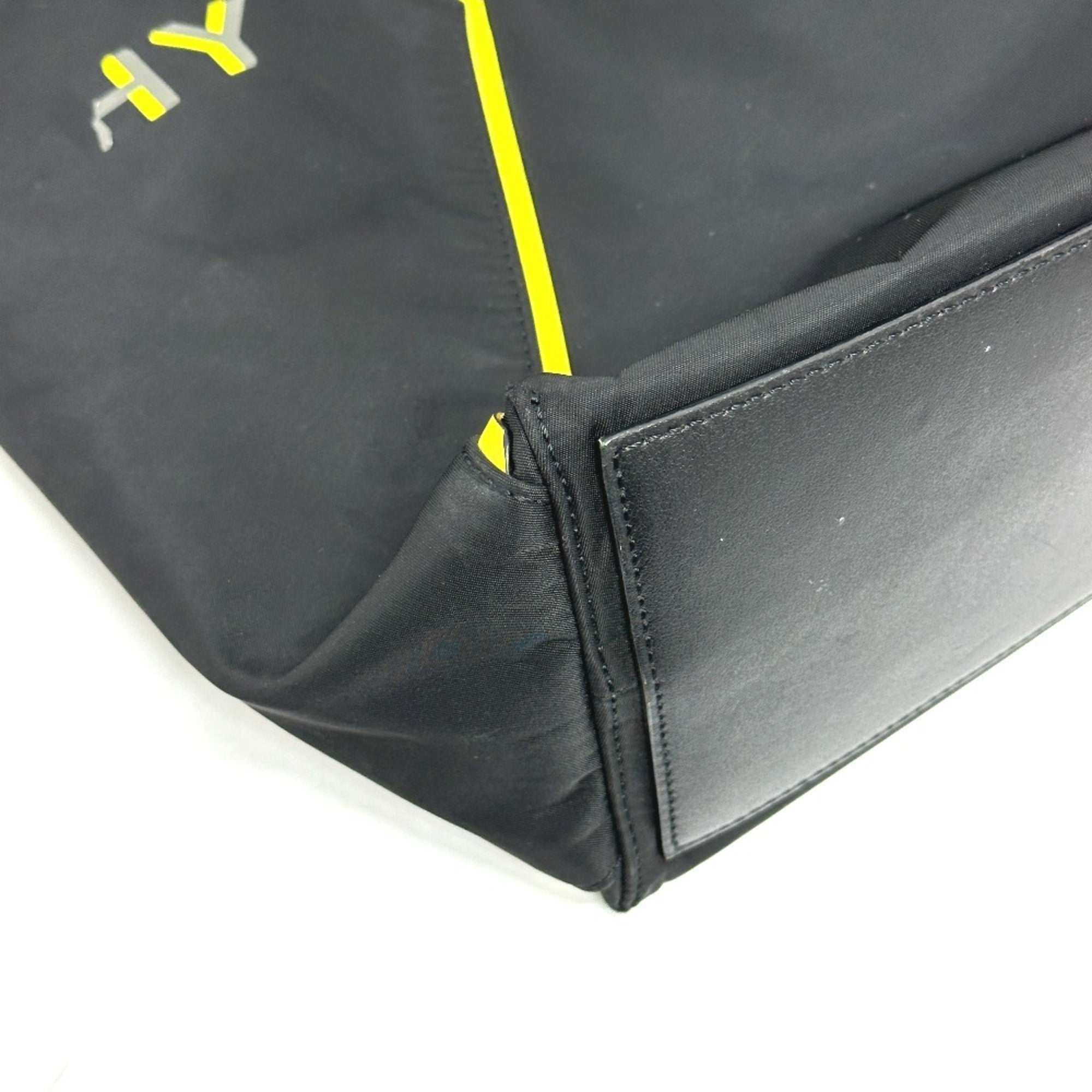 Givenchy Black Yellow Leather Nylon Shoulder Bag Tote Bag (Pre-Owned)