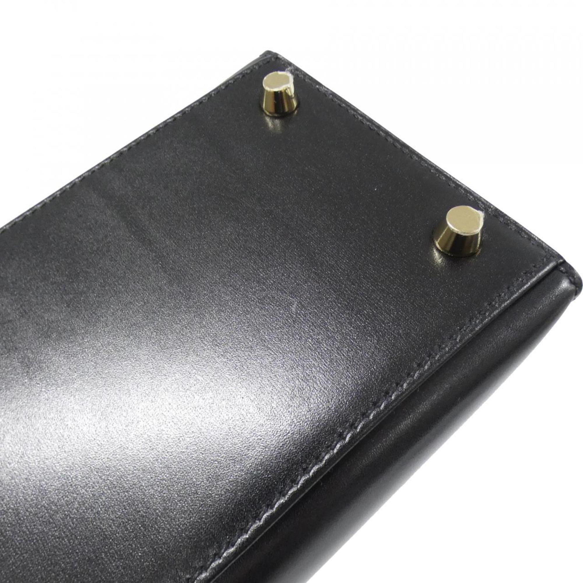 Hermes Black Box Calf Leather Handbag (Pre-Owned)