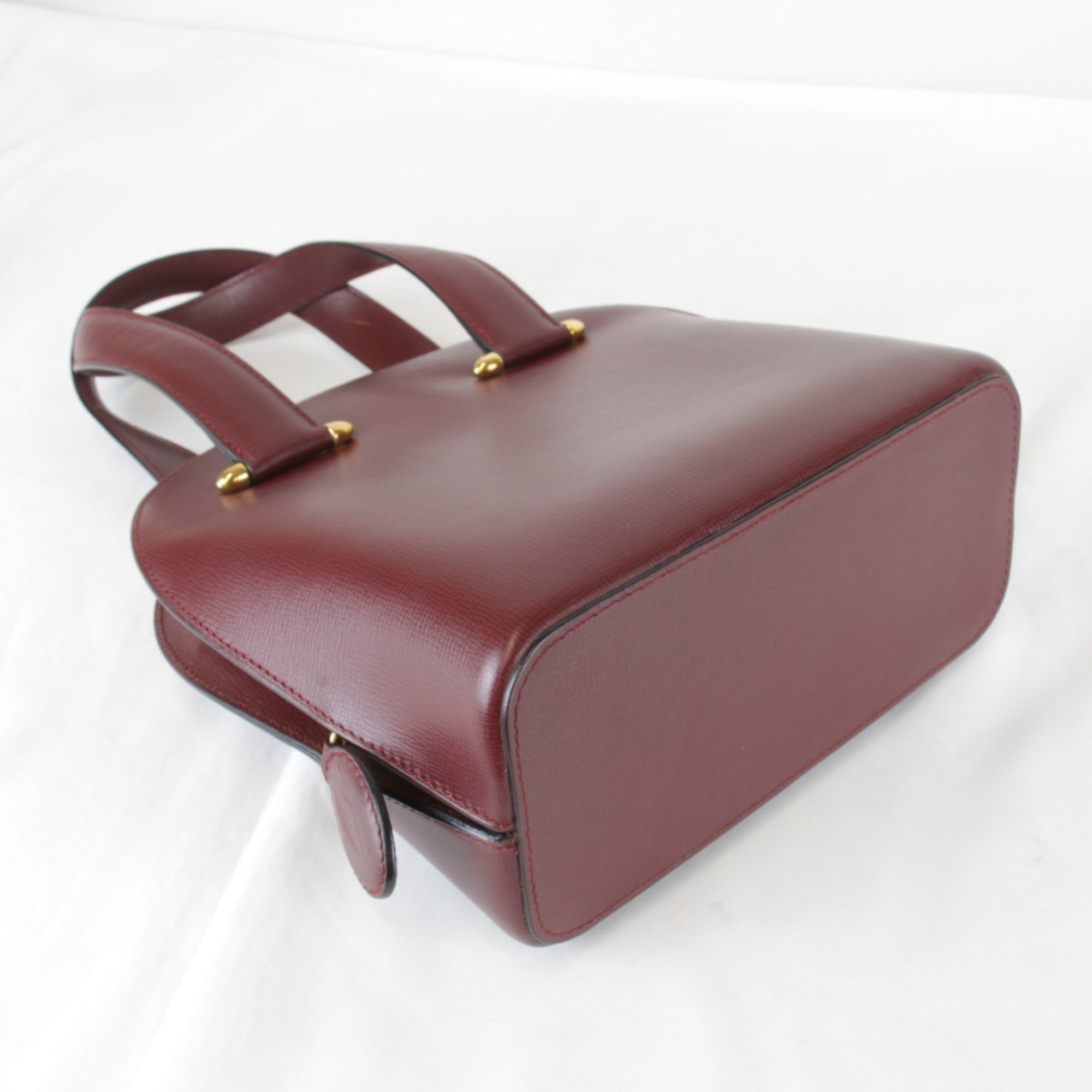Cartier Must Wine Red Leather Handbag (Pre-Owned)