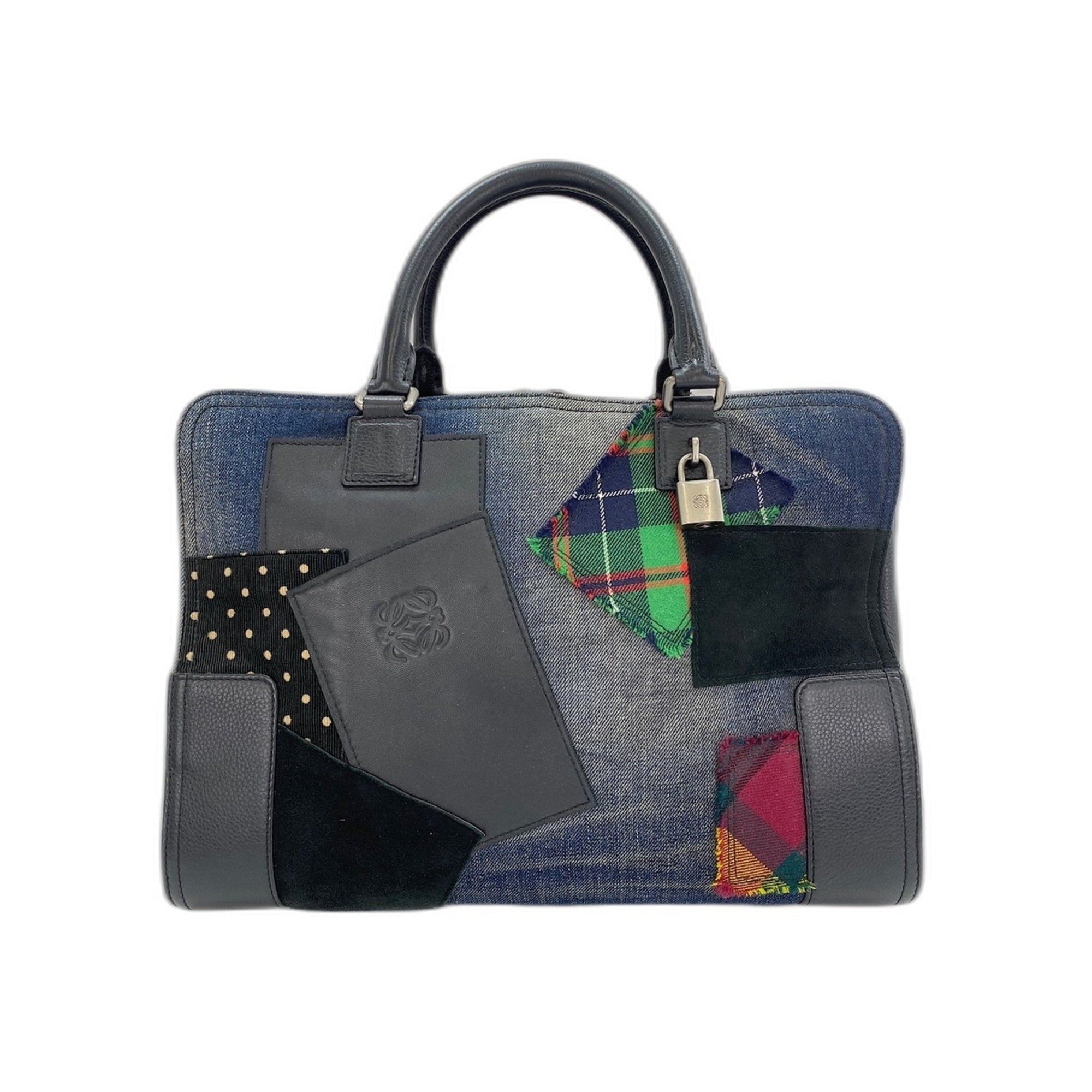 Loewe Navy Boston Bag Handbag (Pre-Owned)