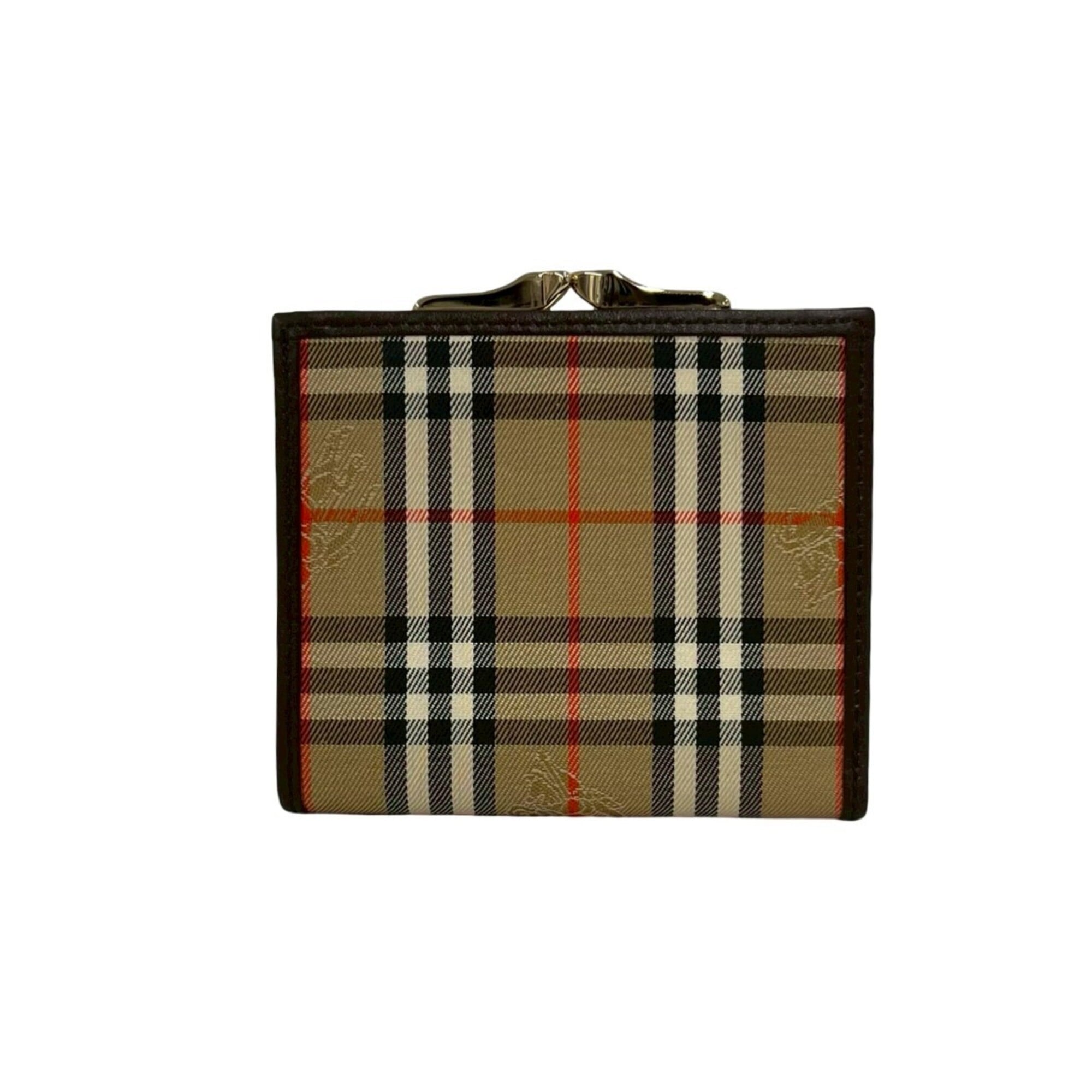 Burberry Beige Brown Canvas Leather Wallet (Bi-Fold) (Pre-Owned)