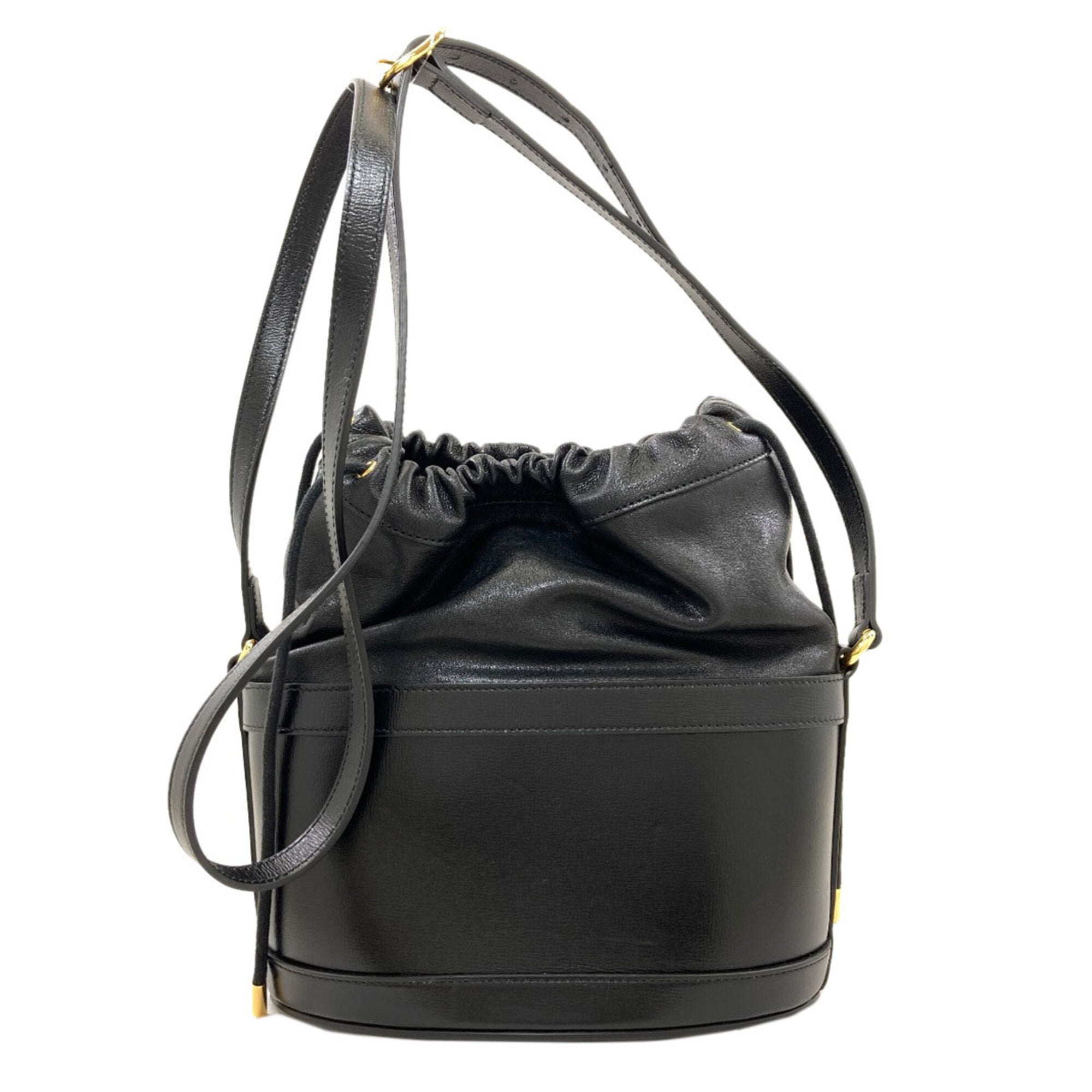 Gucci Horsebit Black Leather Shoulder Bag (Pre-Owned)