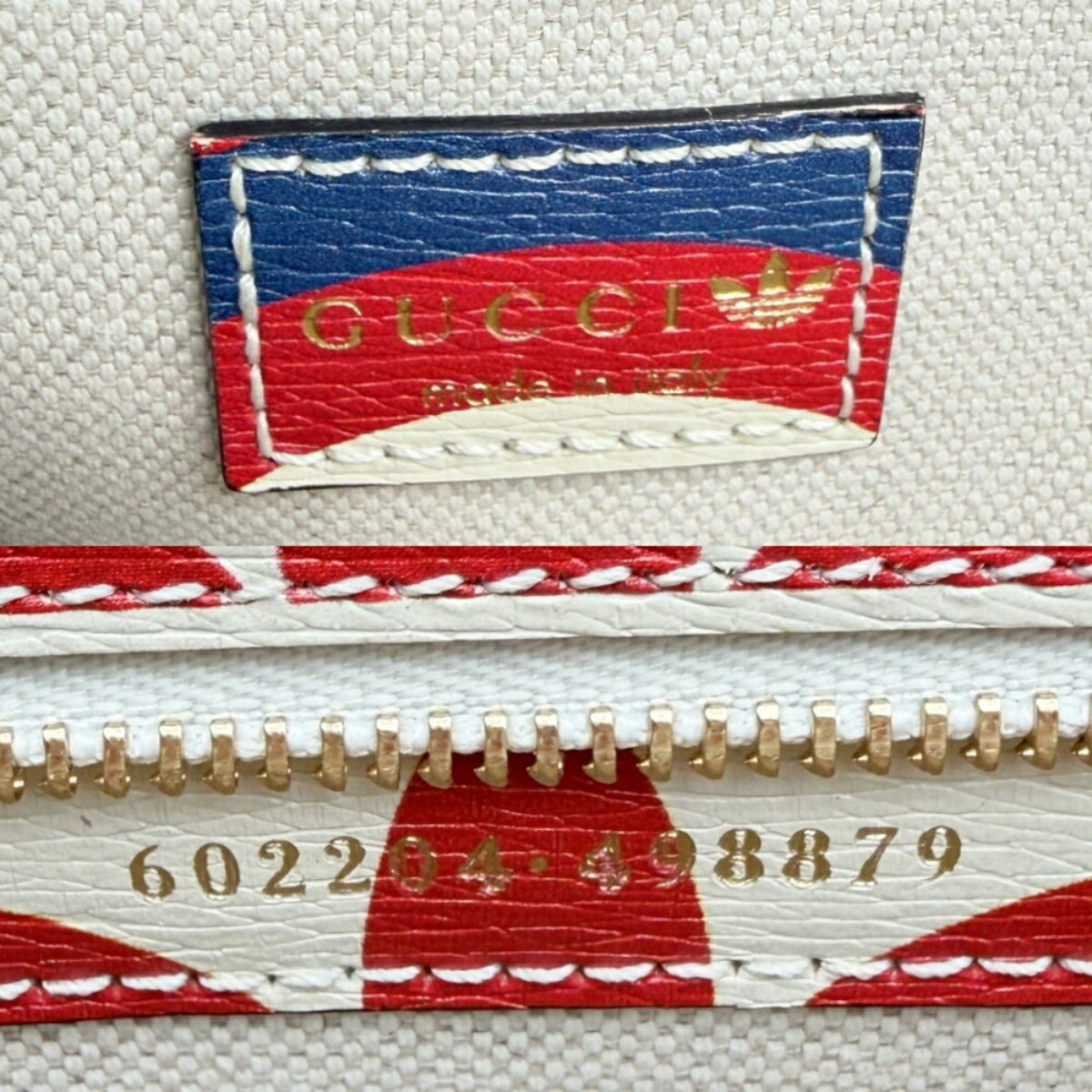 Gucci Horsebit Ivory Navy Red Color Leather Shoulder Bag (Pre-Owned)