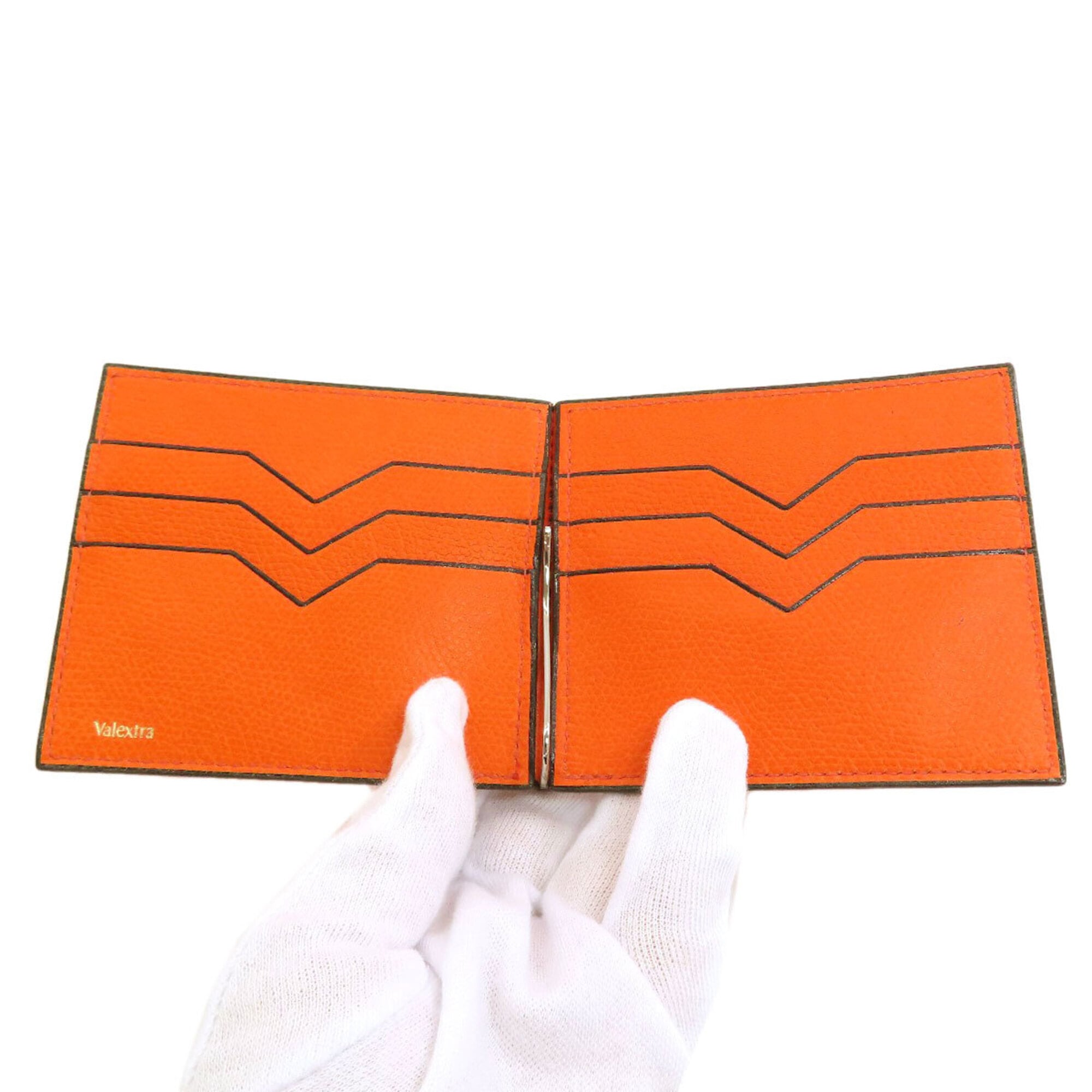 Valextra Orange Leather Money Clip (Pre-Owned)
