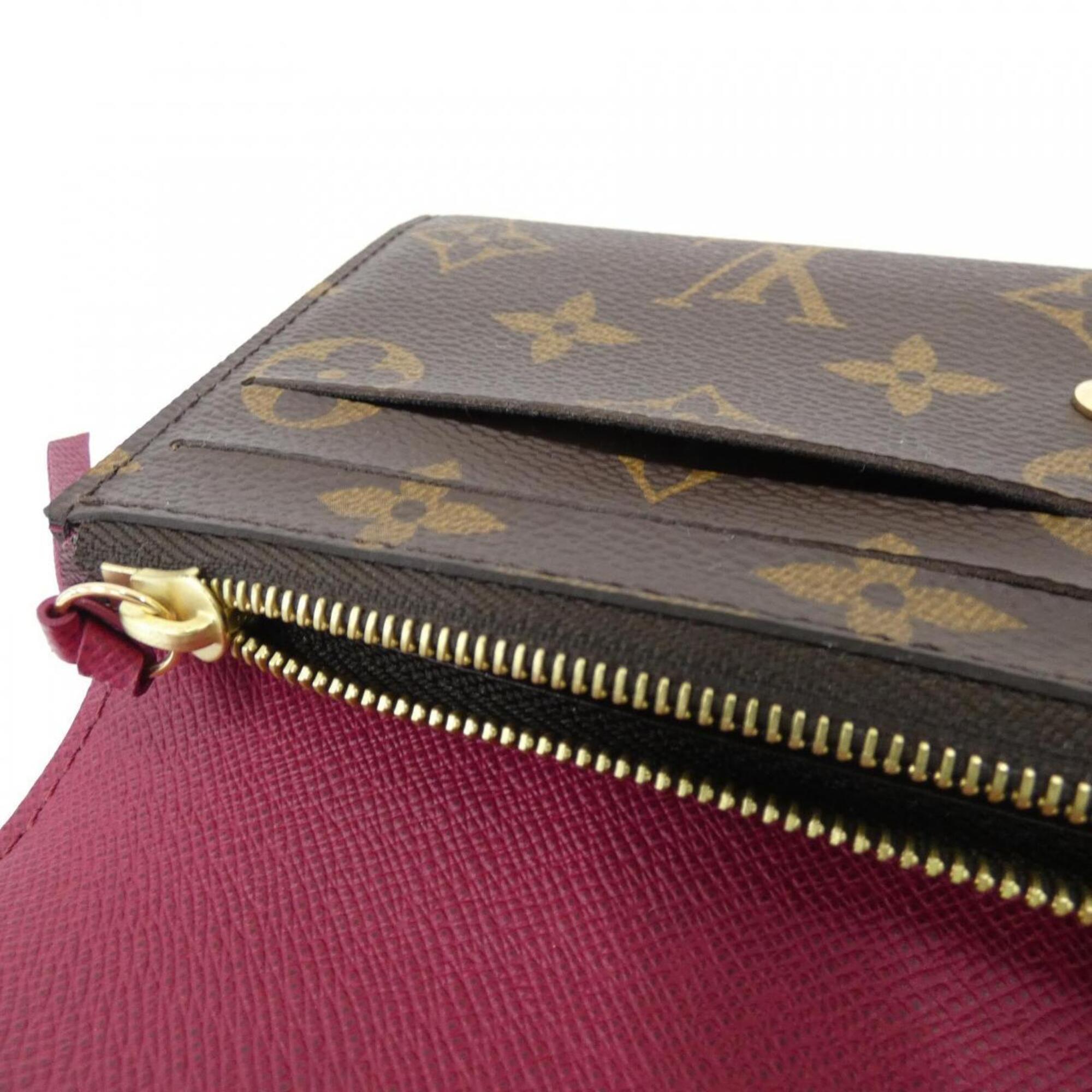 Louis Vuitton Brown Coated Canvas Long Wallet (Bi-Fold) (Pre-Owned)