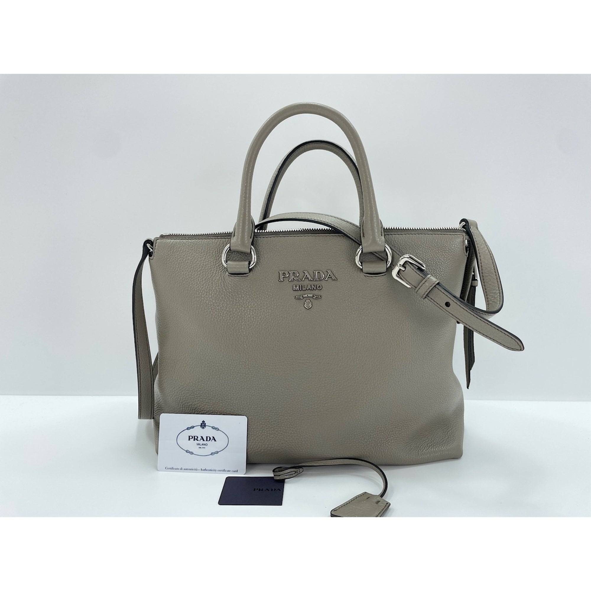 Prada Gray Handbag (Pre-Owned)