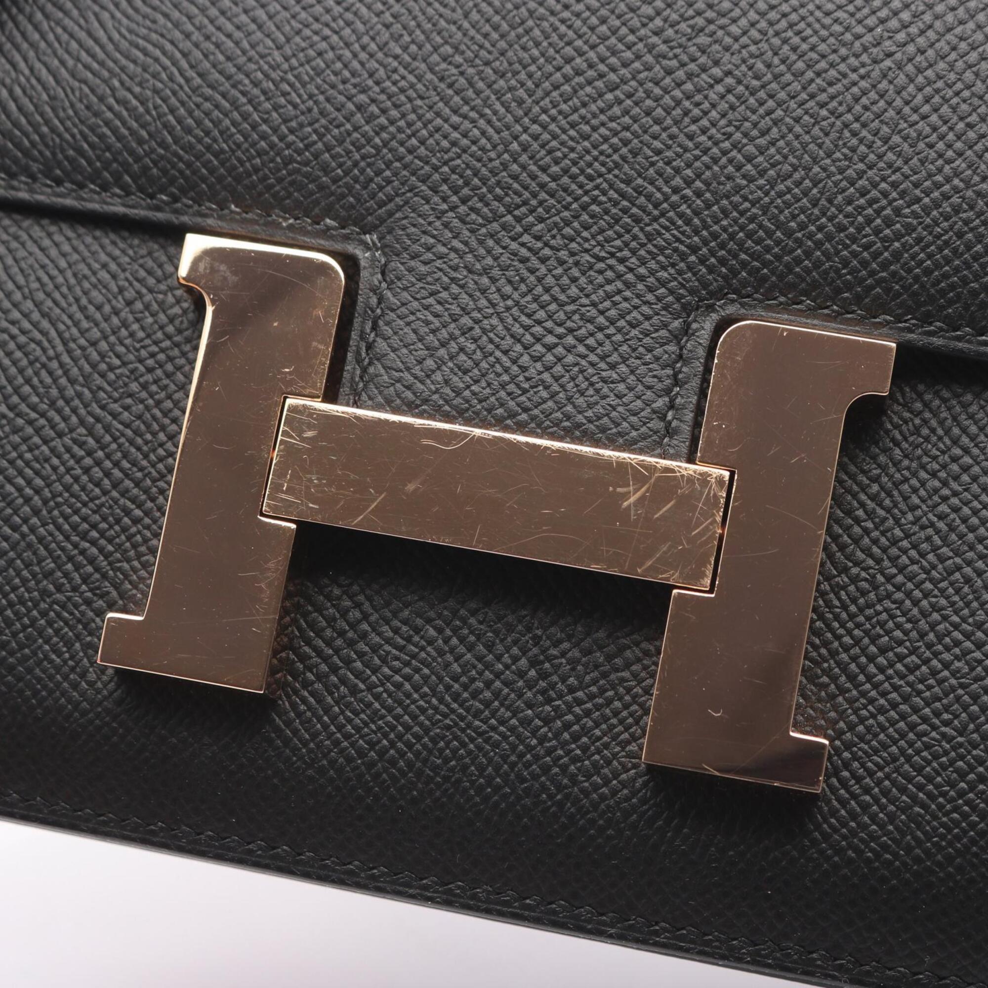 Hermes Black Epsom Leather Leather Handbag Shoulder Bag (Pre-Owned)