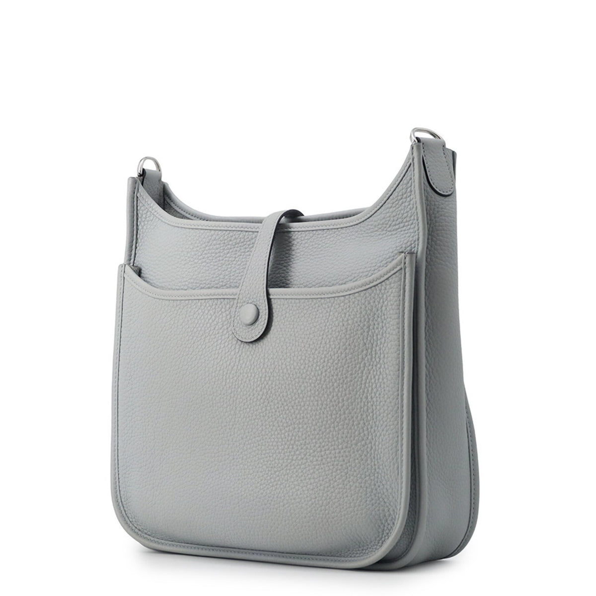 Hermes Blue Gray Taurillon Clemence Leather Shoulder Bag (Pre-Owned)