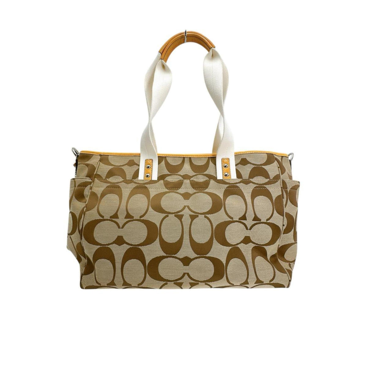 Coach Beige Canvas Handbag Shoulder Bag (Pre-Owned)