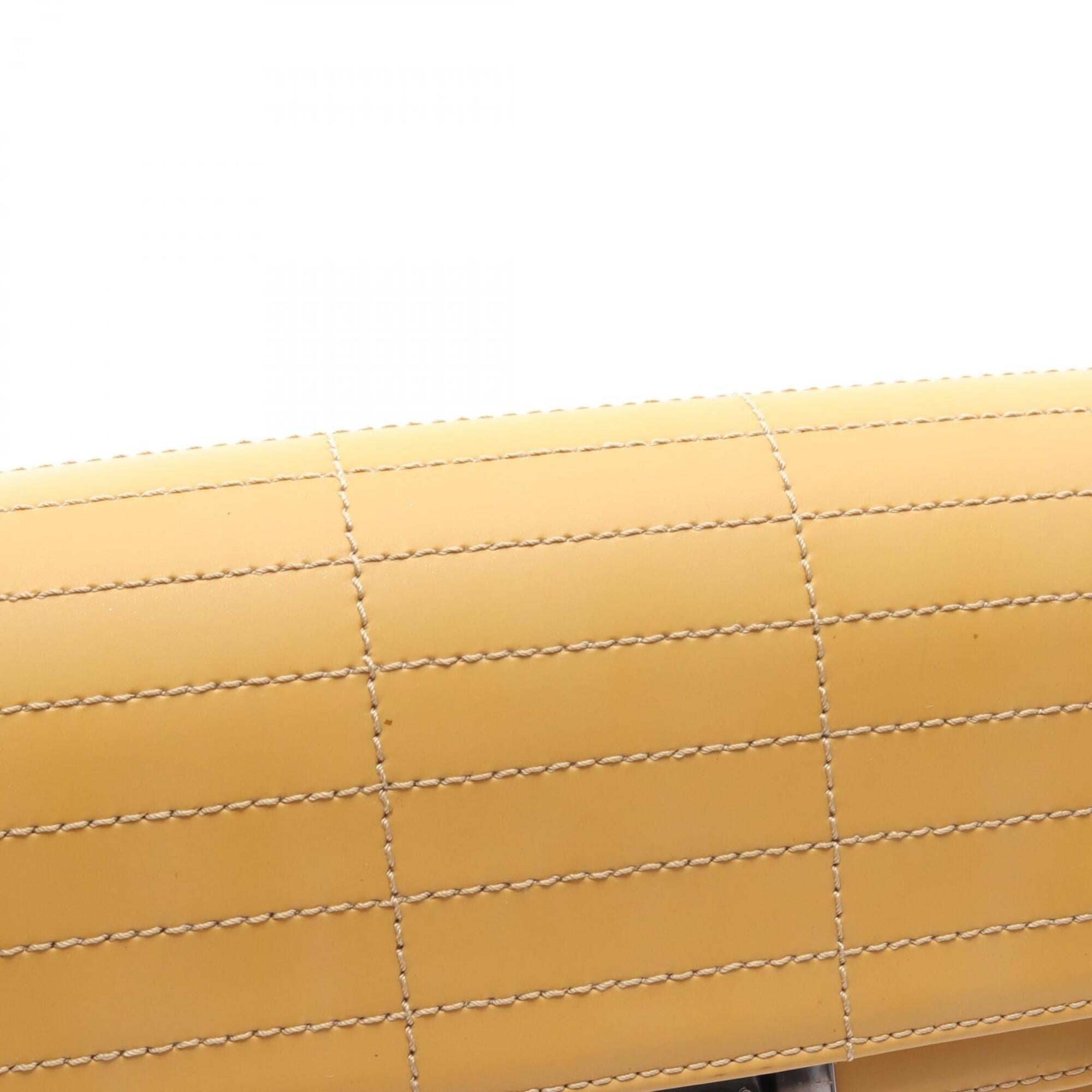 Chanel Yellow Leather Handbag Shoulder Bag (Pre-Owned)