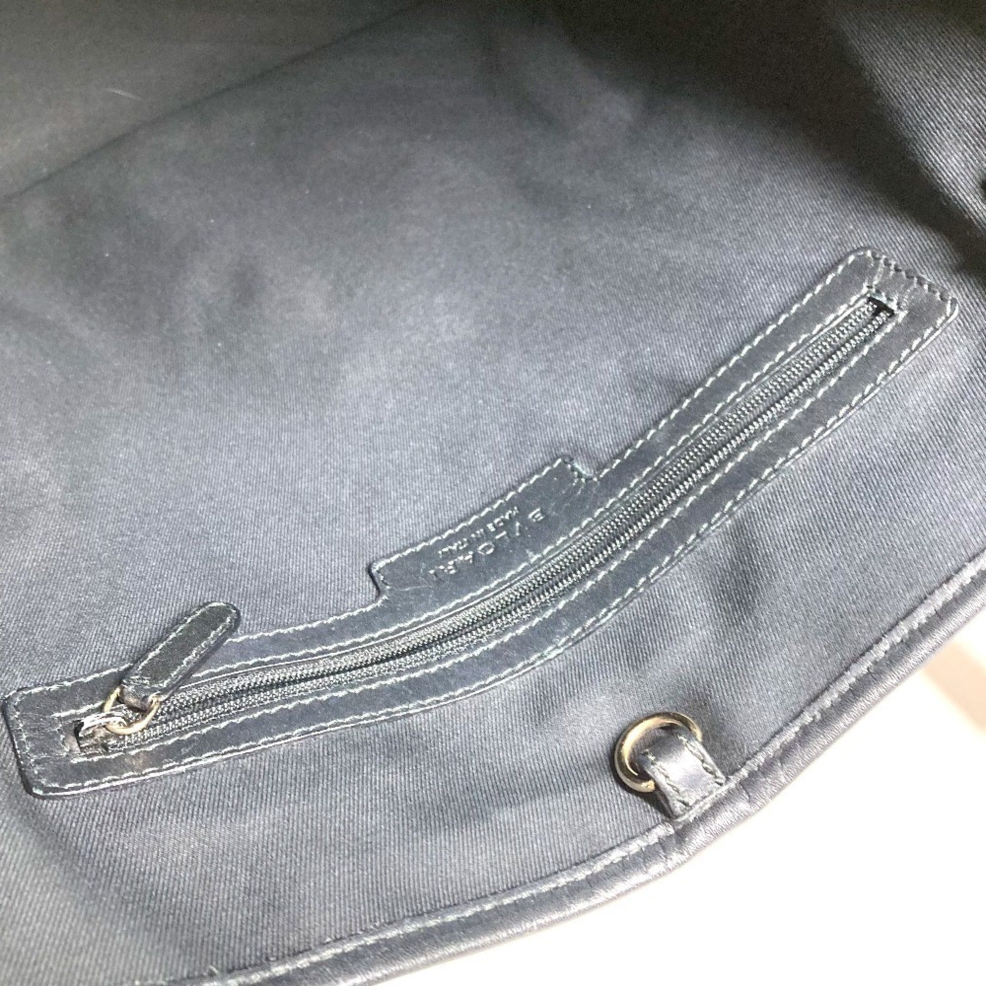 Bvlgari Black Gray Coated Canvas Leather Shoulder Bag Tote Bag (Pre-Owned)