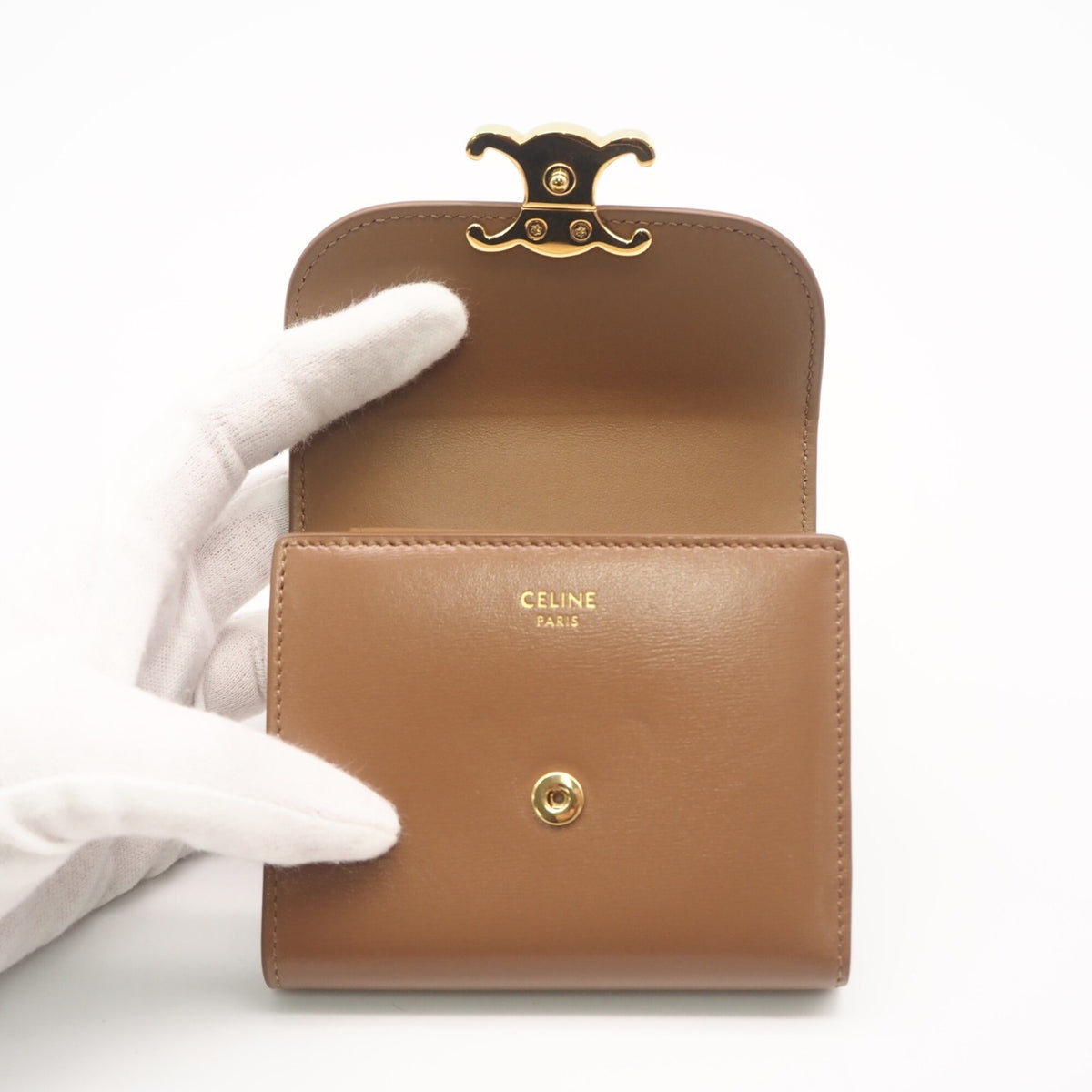 Celine Brown Leather Wallet (Tri-Fold) (Pre-Owned)