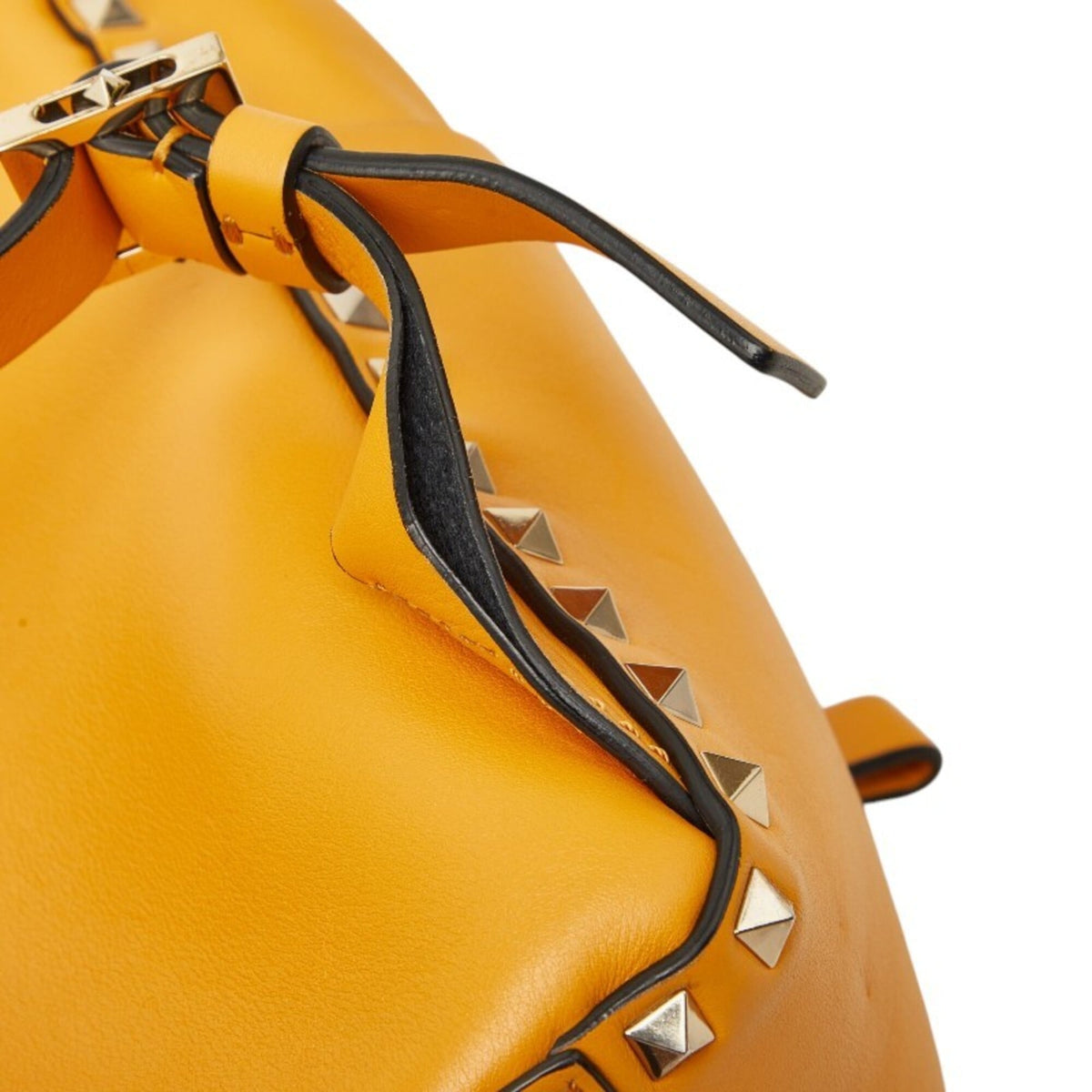 Valentino Yellow Gold Leather Backpack (Pre-Owned)