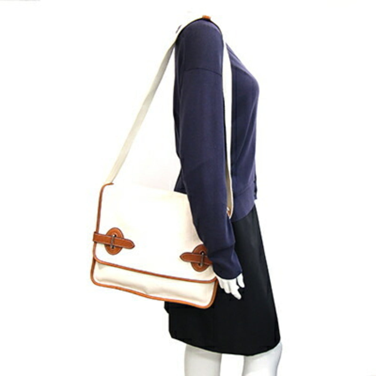 Hermes Buenaventura Brown Natural Leather Handbag Shoulder Bag (Pre-Owned)