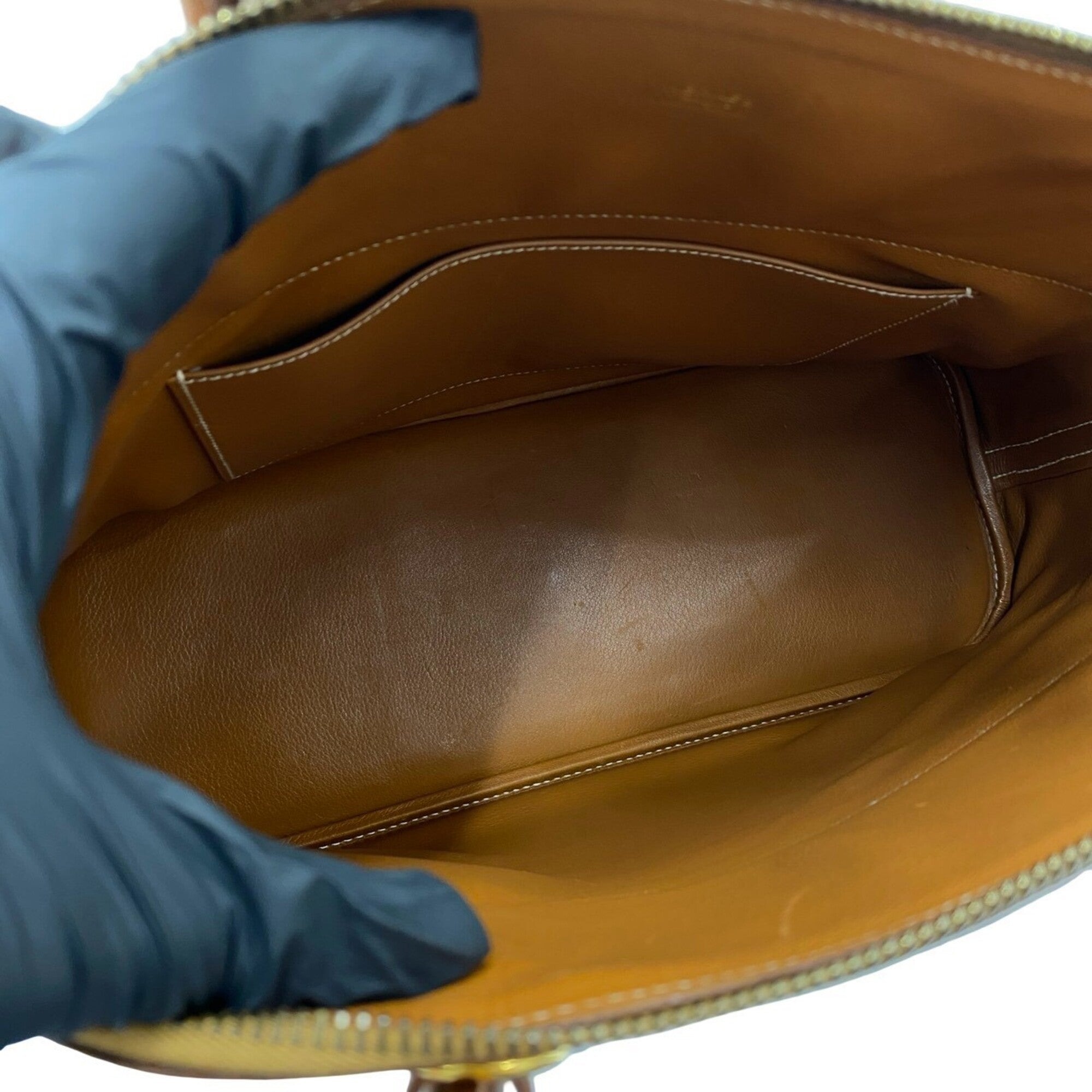 Hermes Brown Gulliver Leather Handbag Shoulder Bag Tote Bag (Pre-Owned)