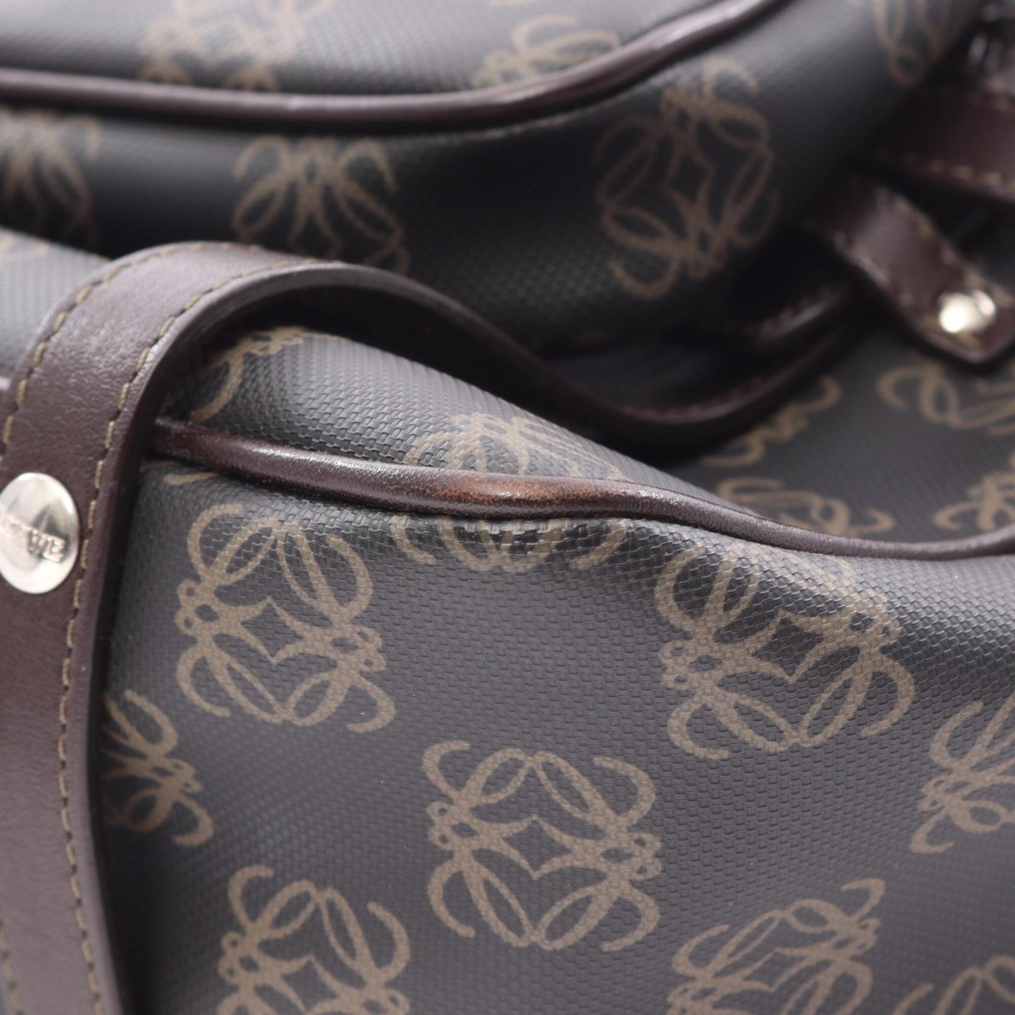 Loewe Black Brown Coated Canvas Leather Handbag Pouch (Pre-Owned)